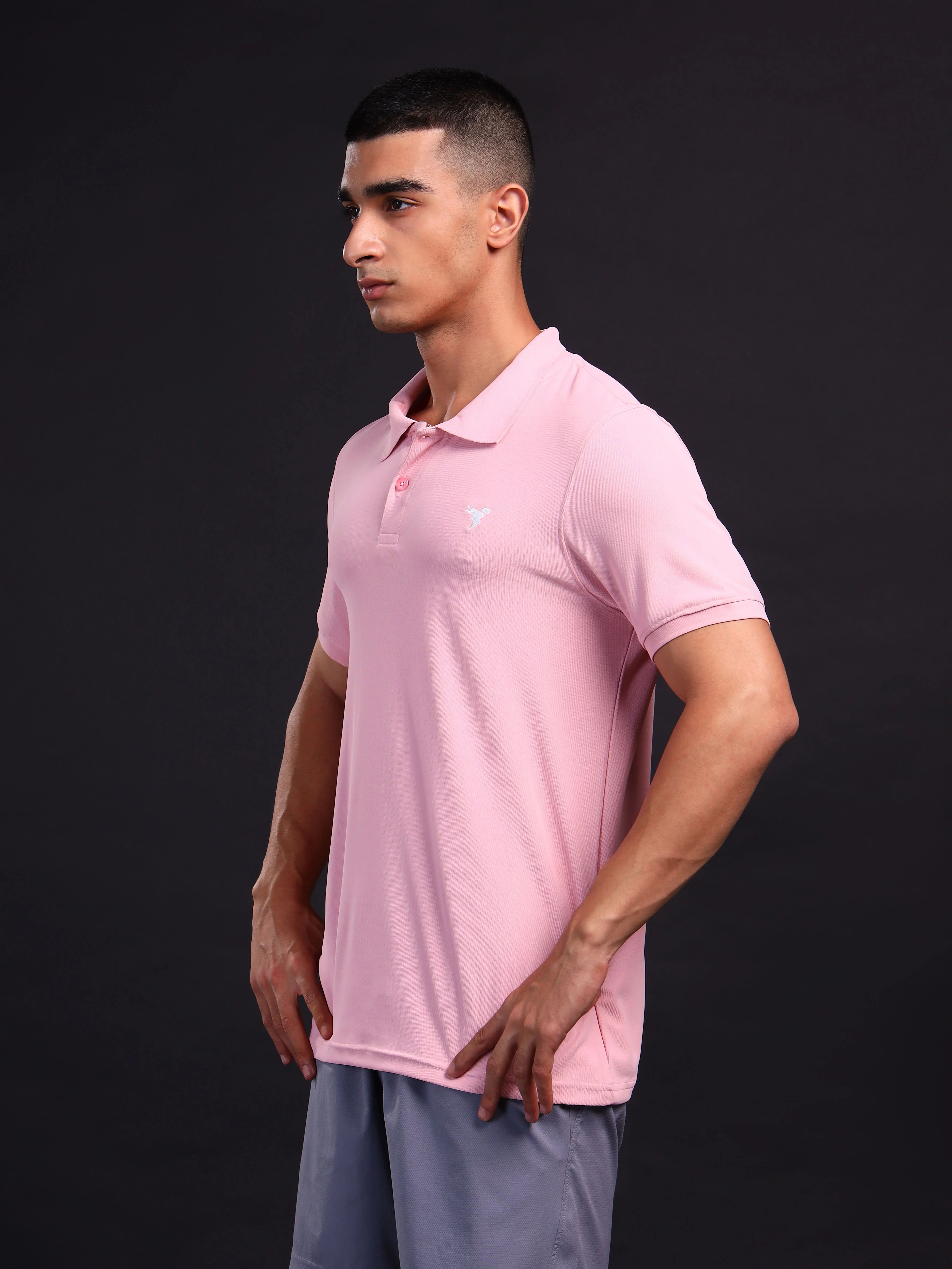 Men Solid Slim Fit Polo T-shirt with MATPIQ - Image 3