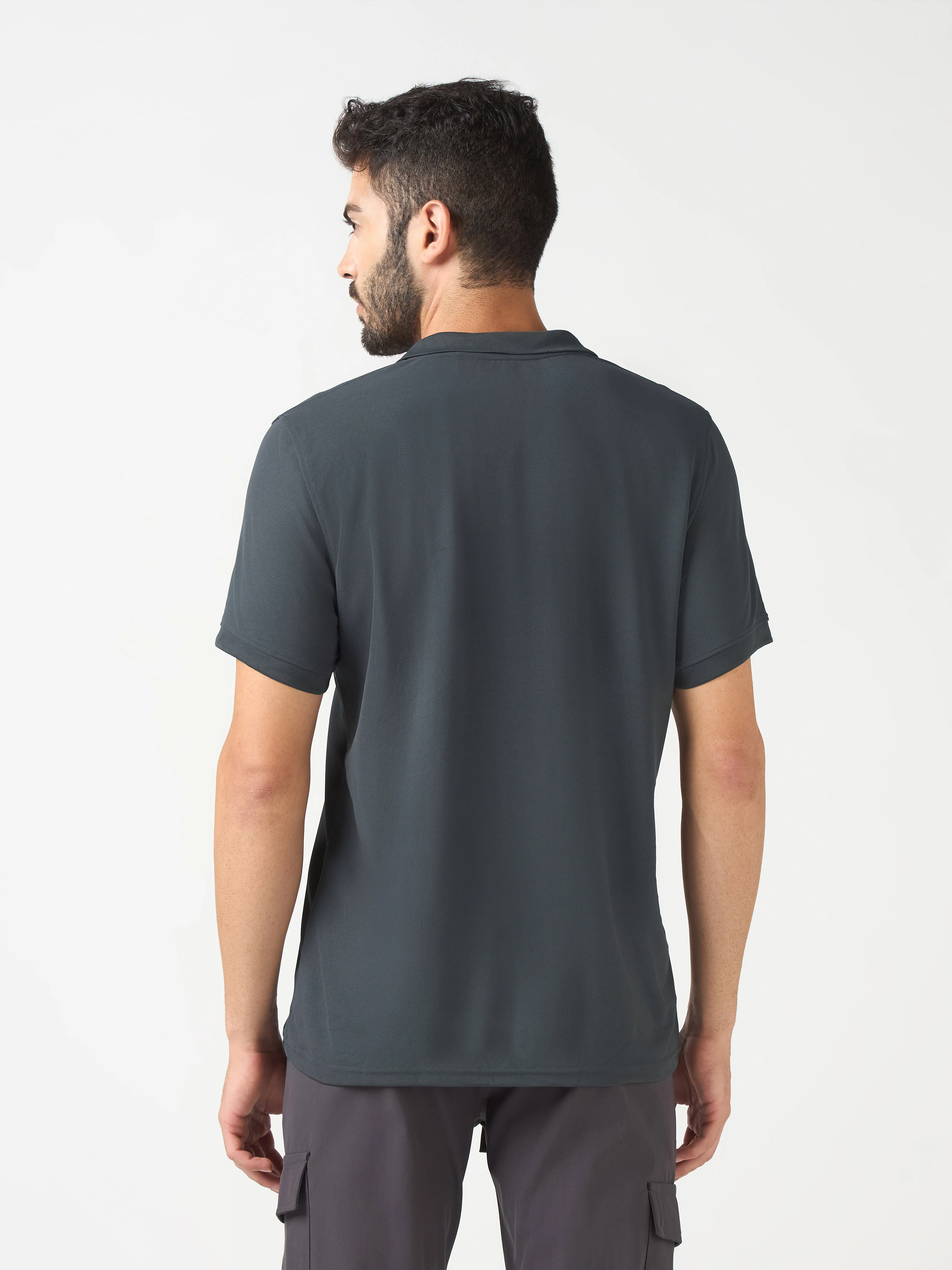 Men Solid Slim Fit Polo T-shirt with MATPIQ - Image 3