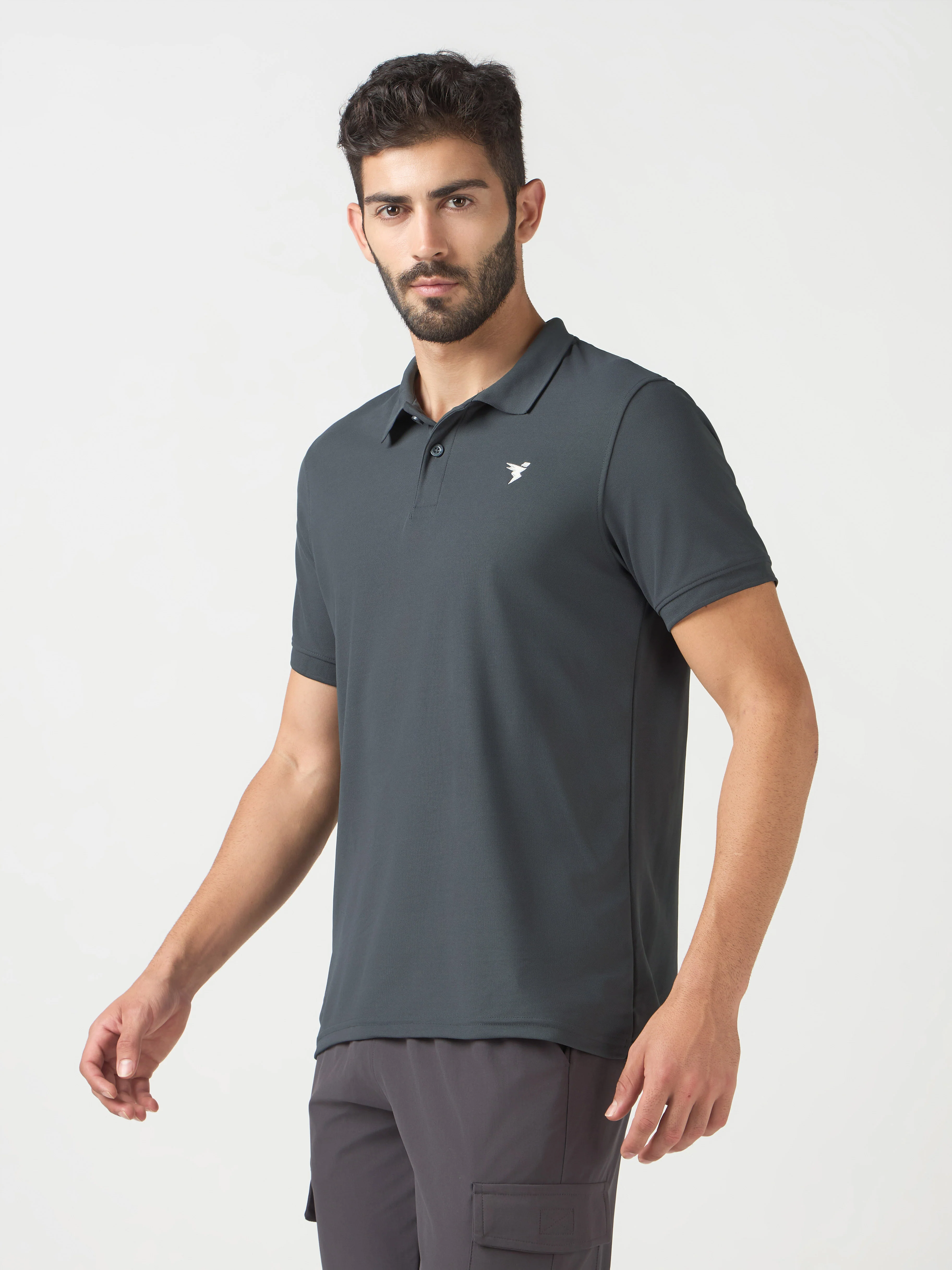 Men Solid Slim Fit Polo T-shirt with MATPIQ - Image 4