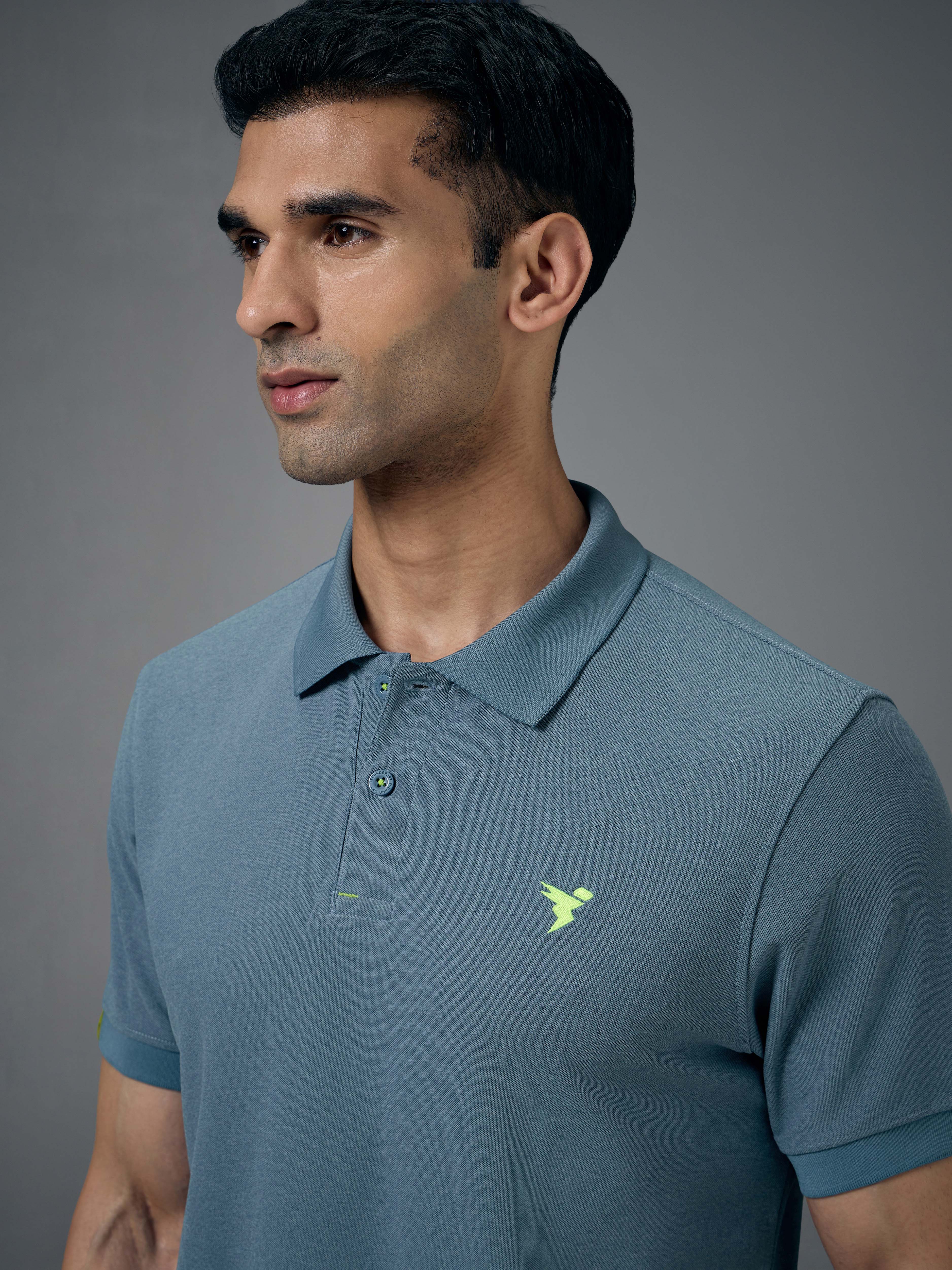 Men Solid Slim Fit Polo T-shirt with MATPIQ - Image 6