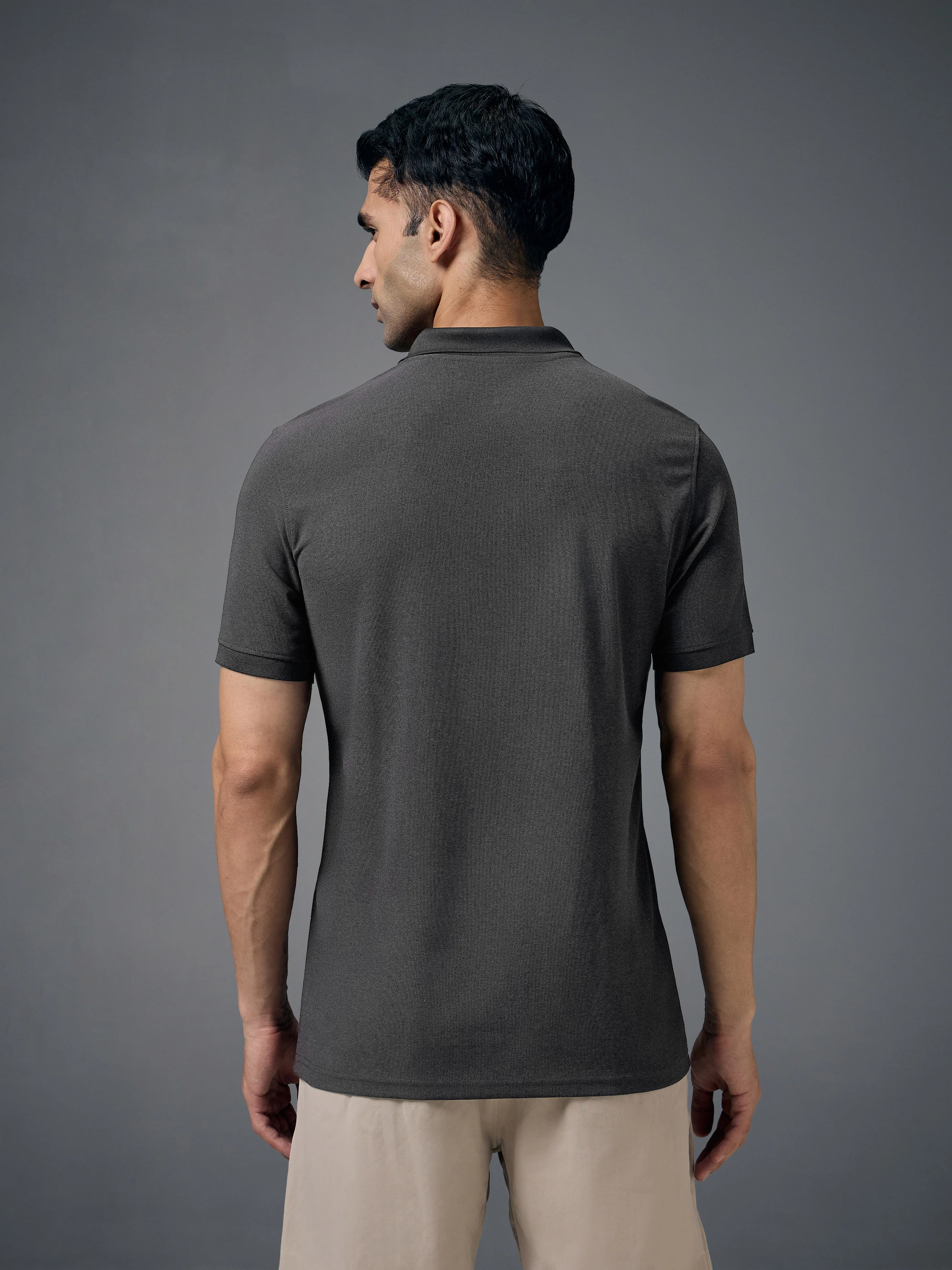 Men Solid Slim Fit Polo T-shirt with MATPIQ - Image 3
