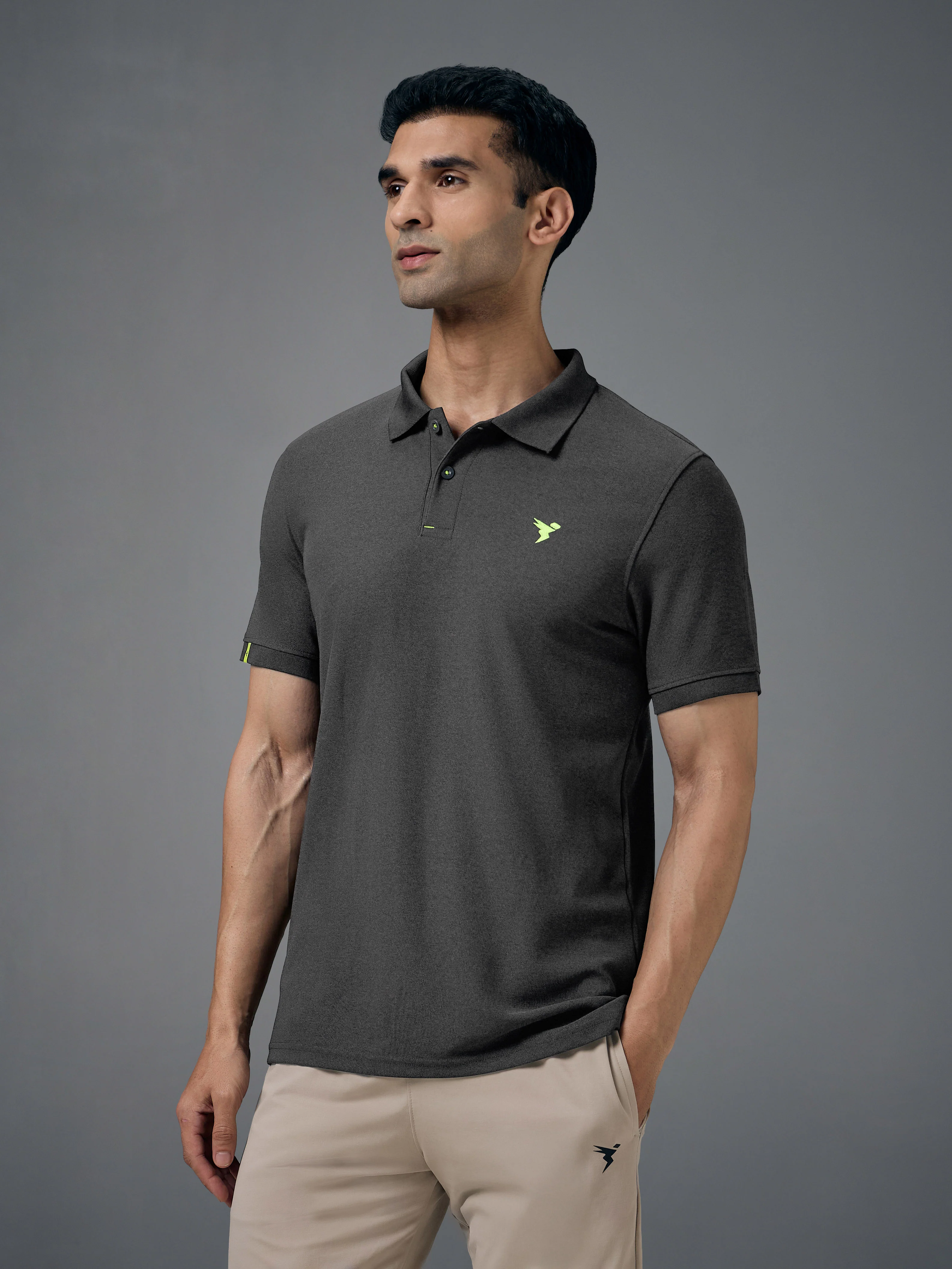 Men Solid Slim Fit Polo T-shirt with MATPIQ - Image 4