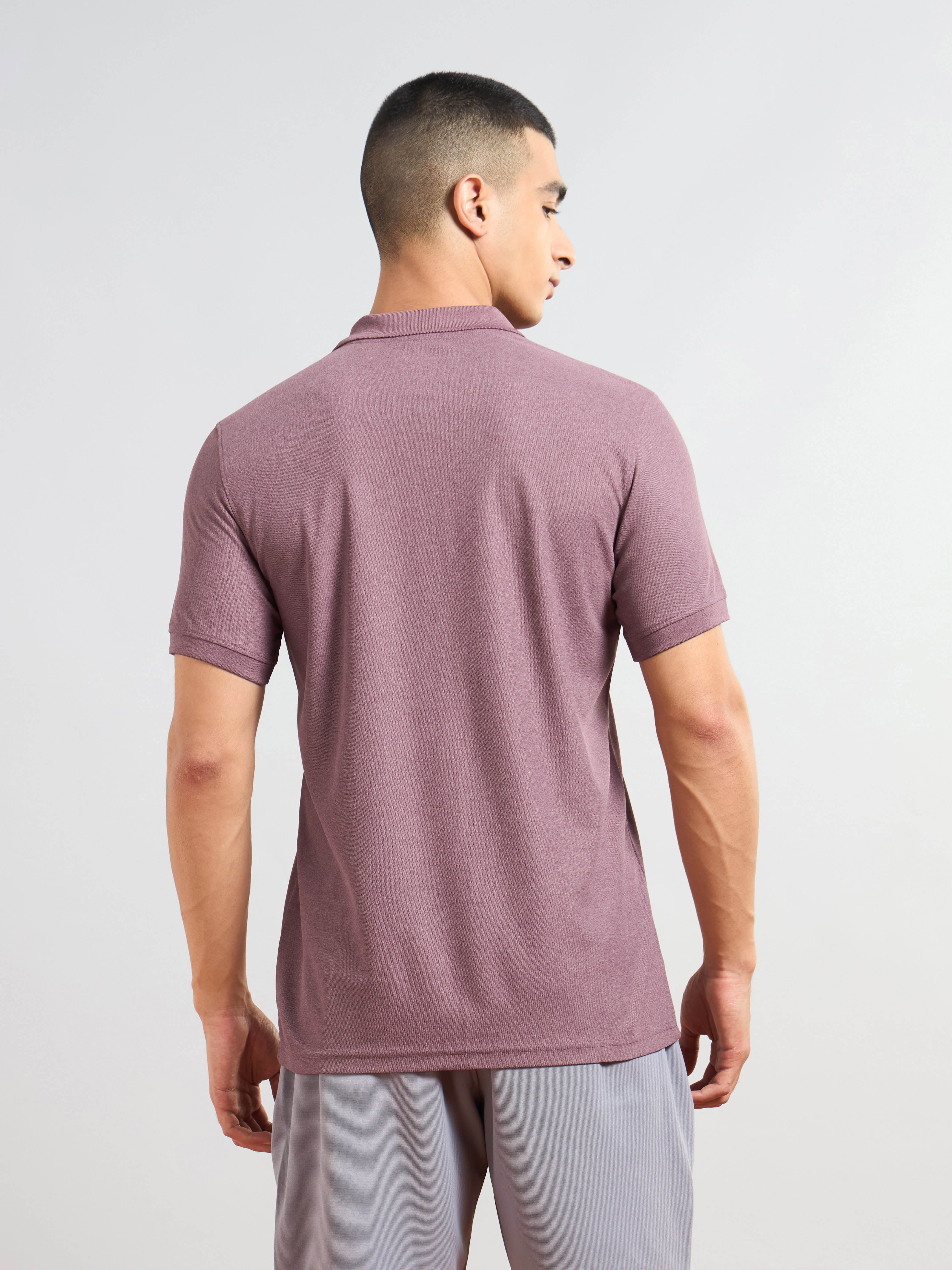 Men Solid Slim Fit Polo T-shirt with MATPIQ - Image 3