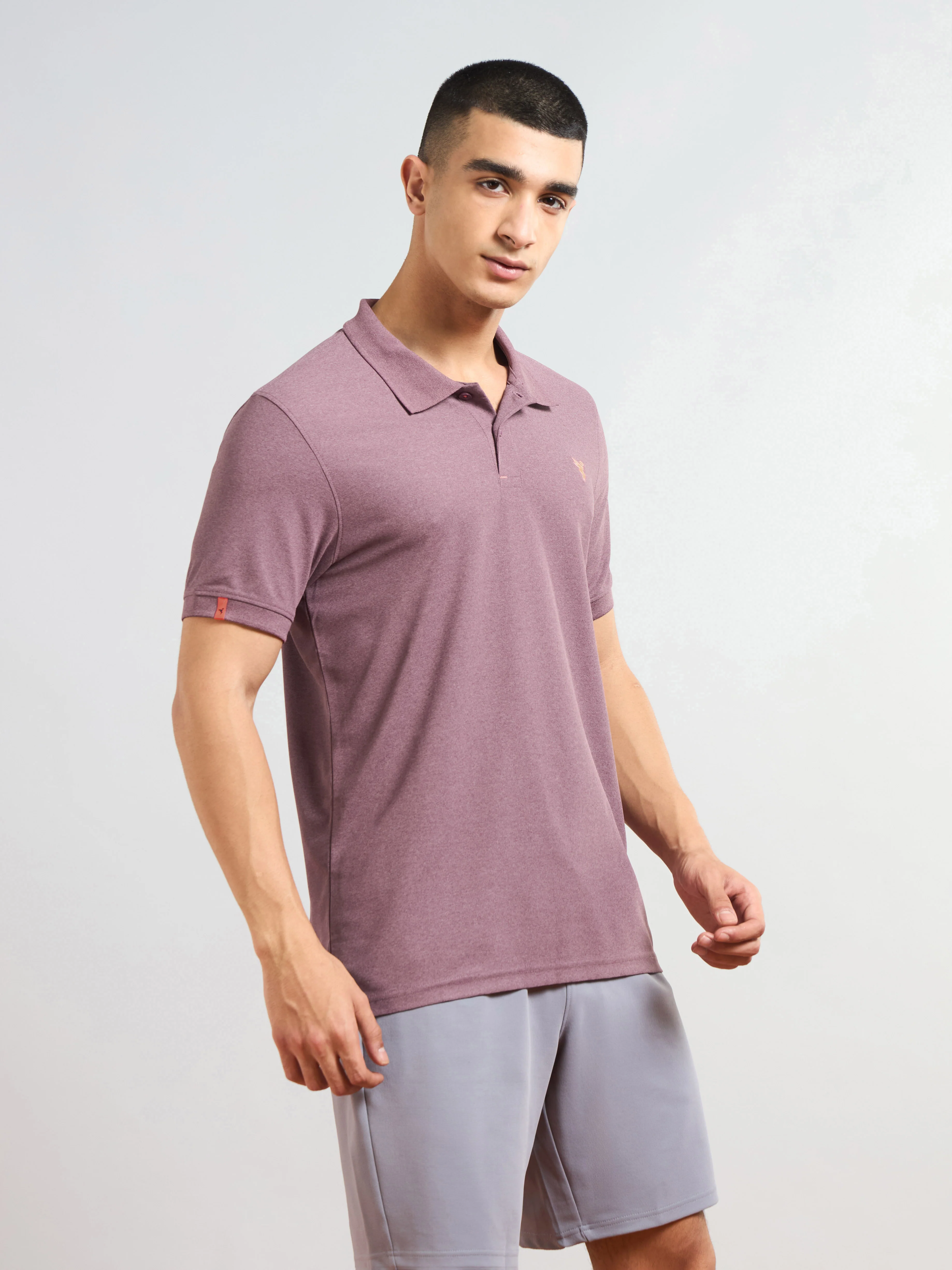 Men Solid Slim Fit Polo T-shirt with MATPIQ - Image 4