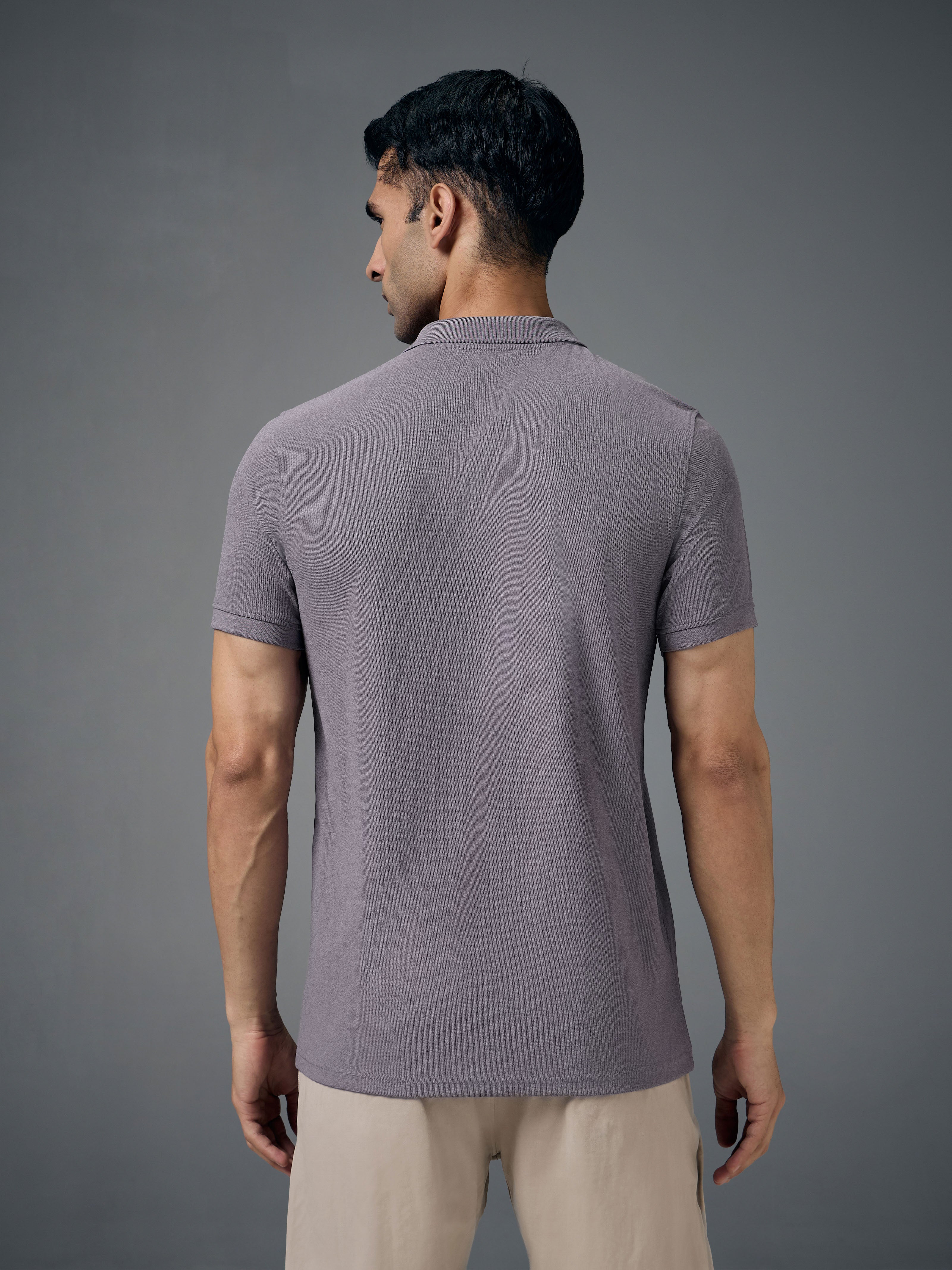 Men Solid Slim Fit Polo T-shirt with MATPIQ - Image 3
