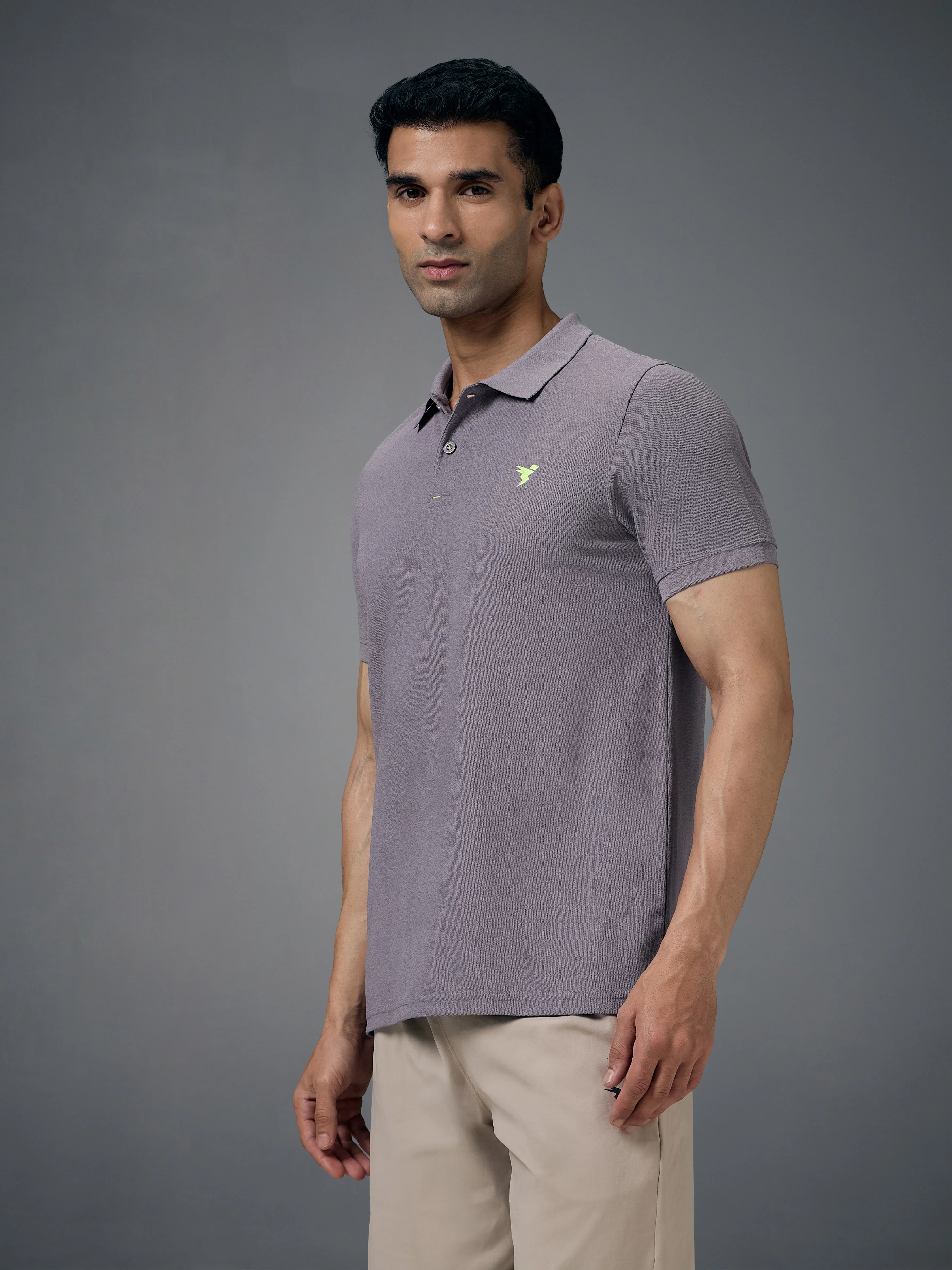 Men Solid Slim Fit Polo T-shirt with MATPIQ - Image 4