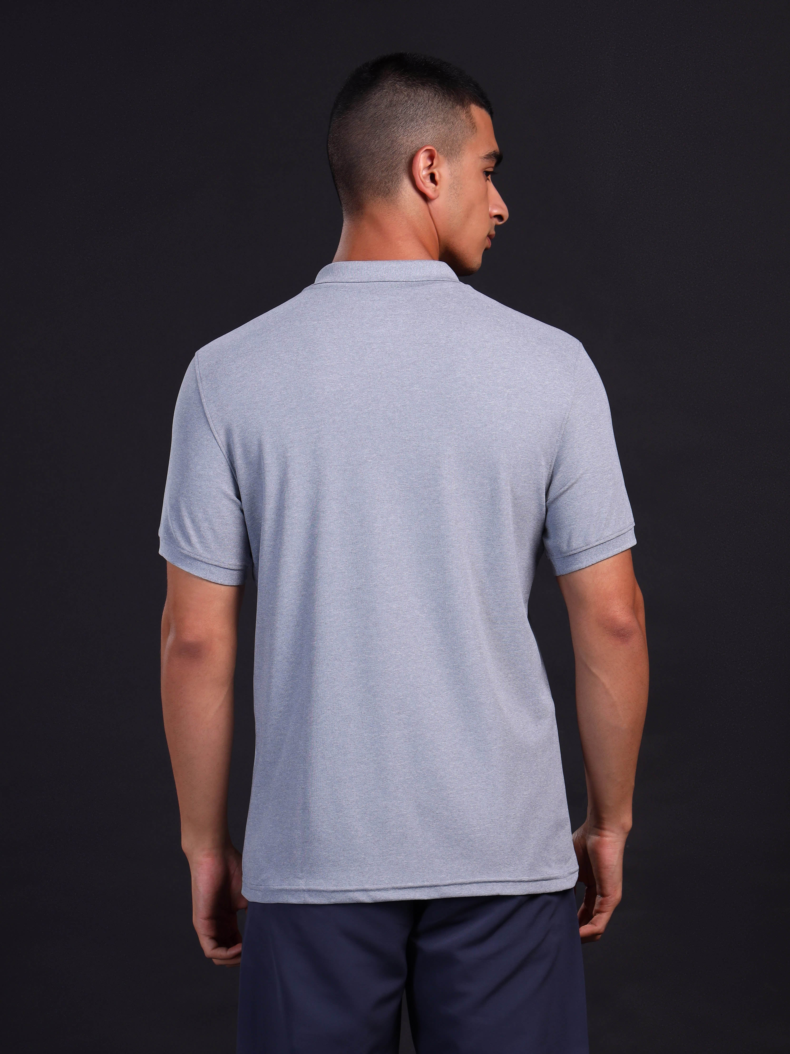 Men Solid Slim Fit Polo T-shirt with MATPIQ - Image 3
