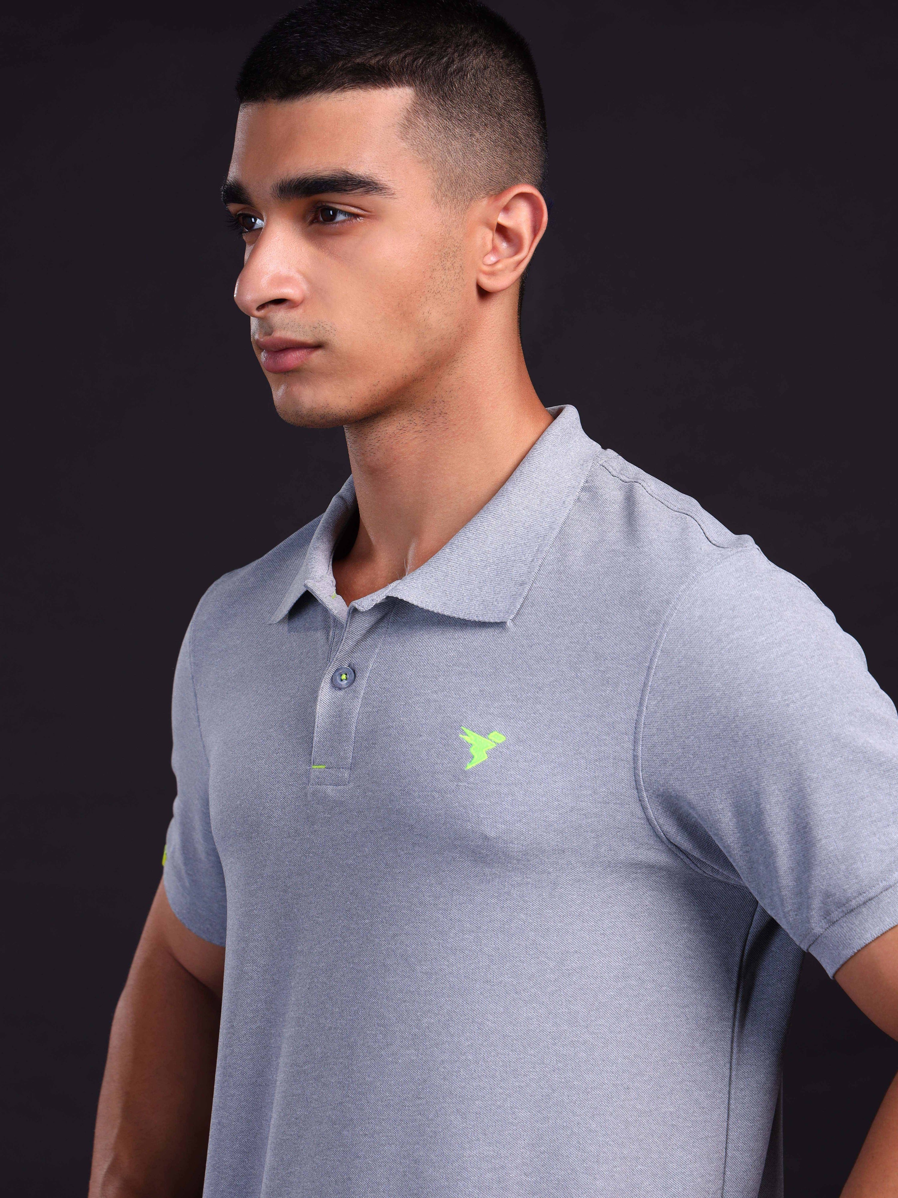 Men Solid Slim Fit Polo T-shirt with MATPIQ - Image 5