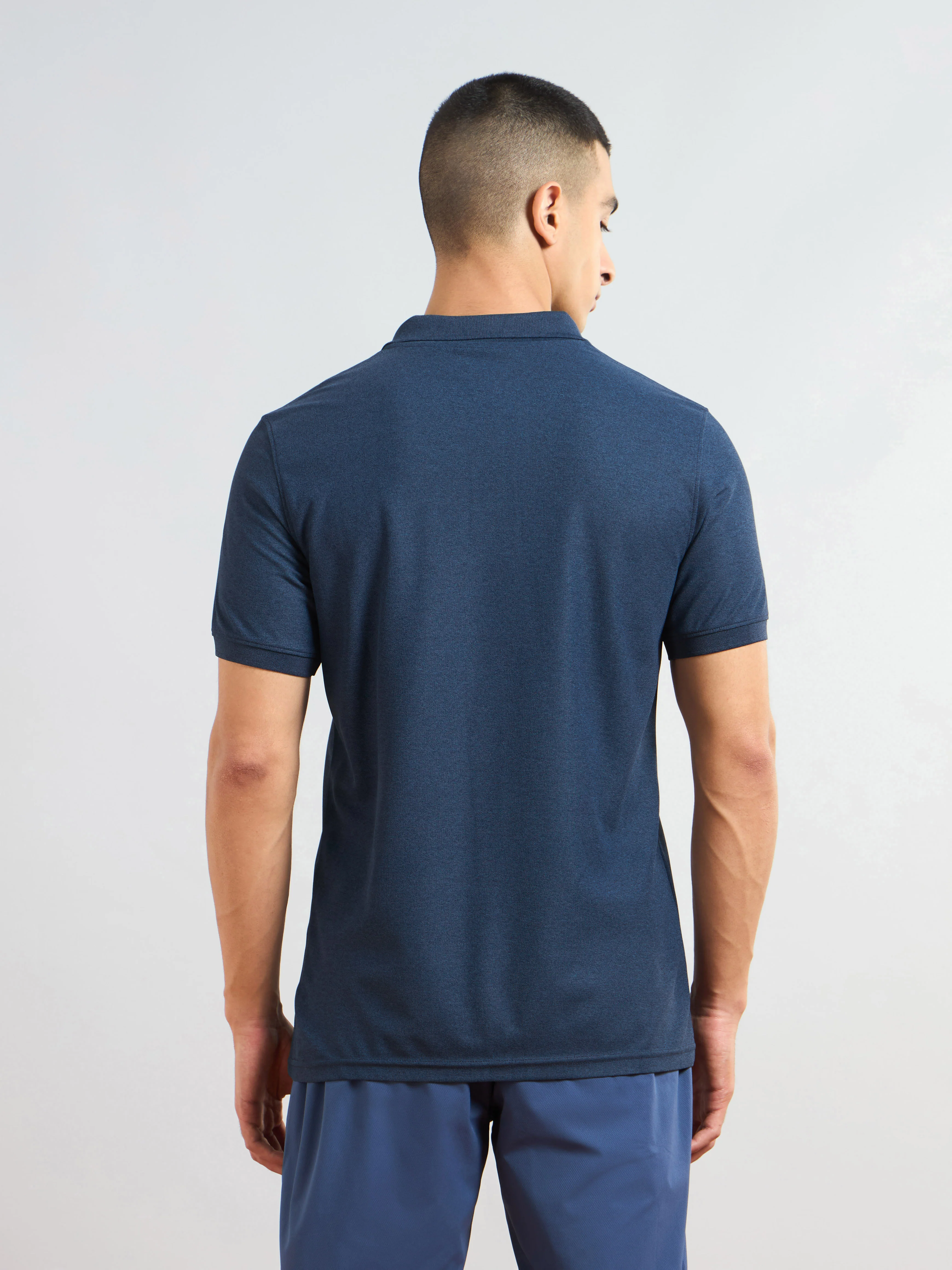 Men Solid Slim Fit Polo T-shirt with MATPIQ - Image 3