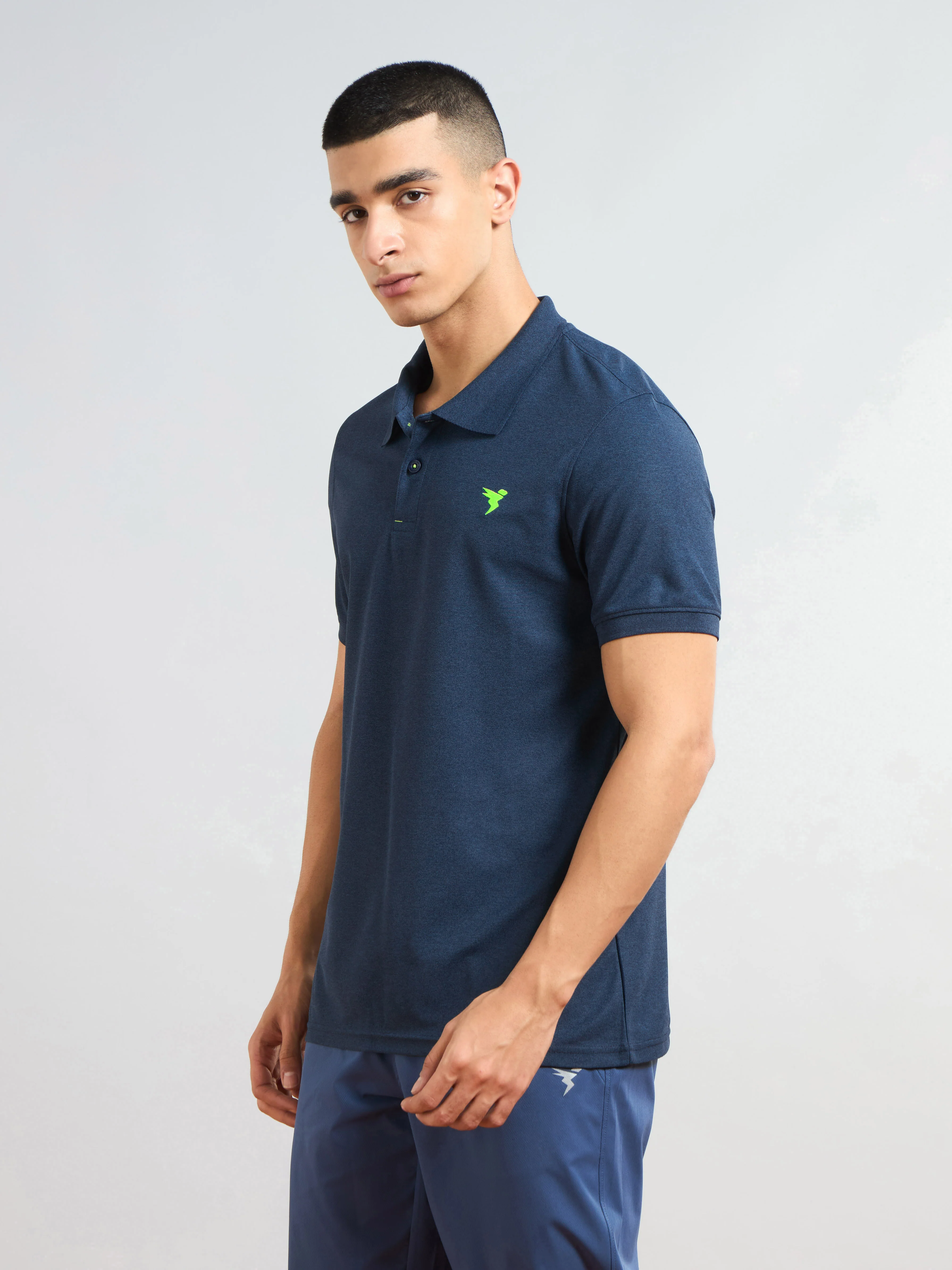 Men Solid Slim Fit Polo T-shirt with MATPIQ - Image 4