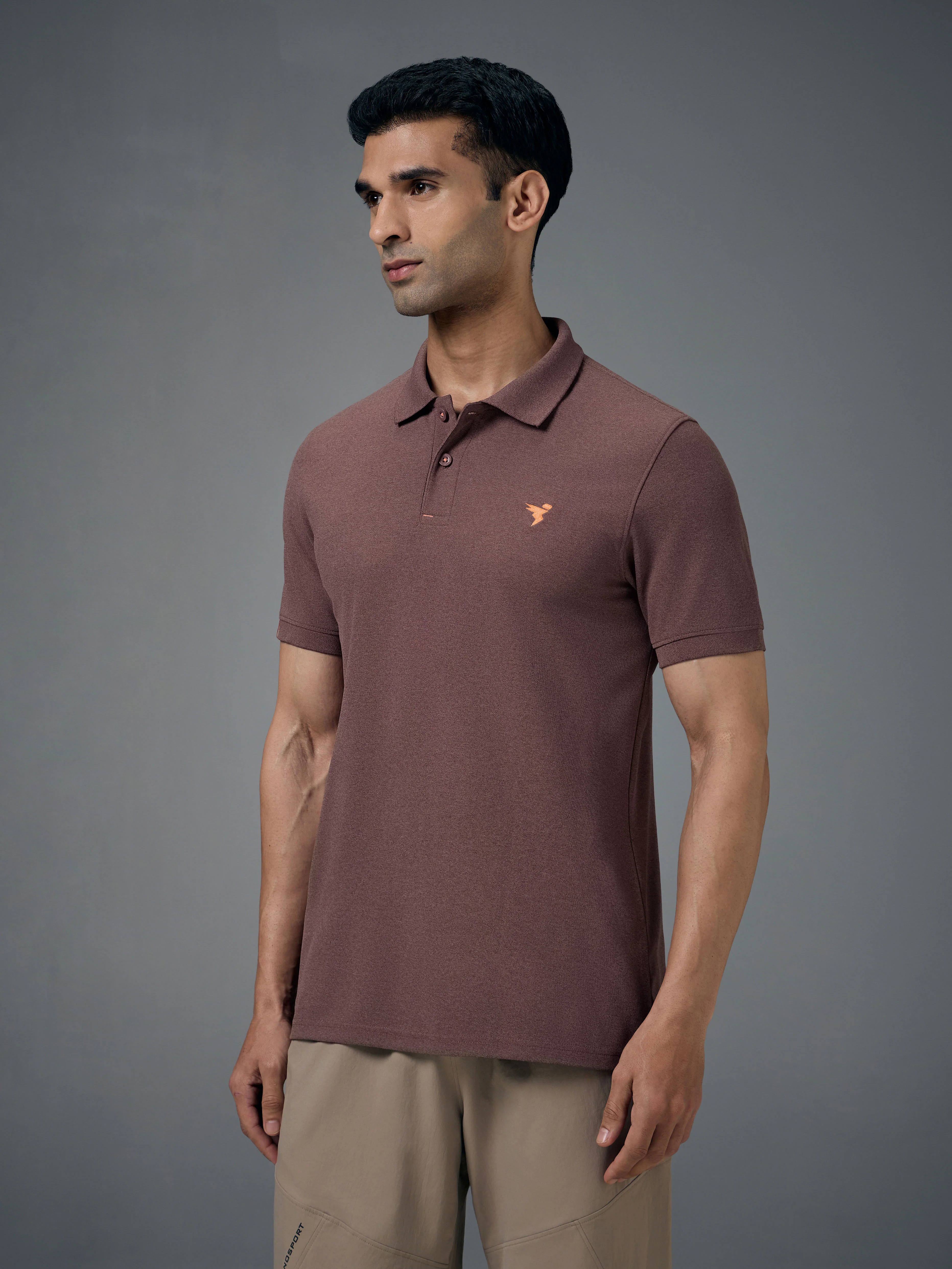 Men Solid Slim Fit Polo T-shirt with MATPIQ - Image 4