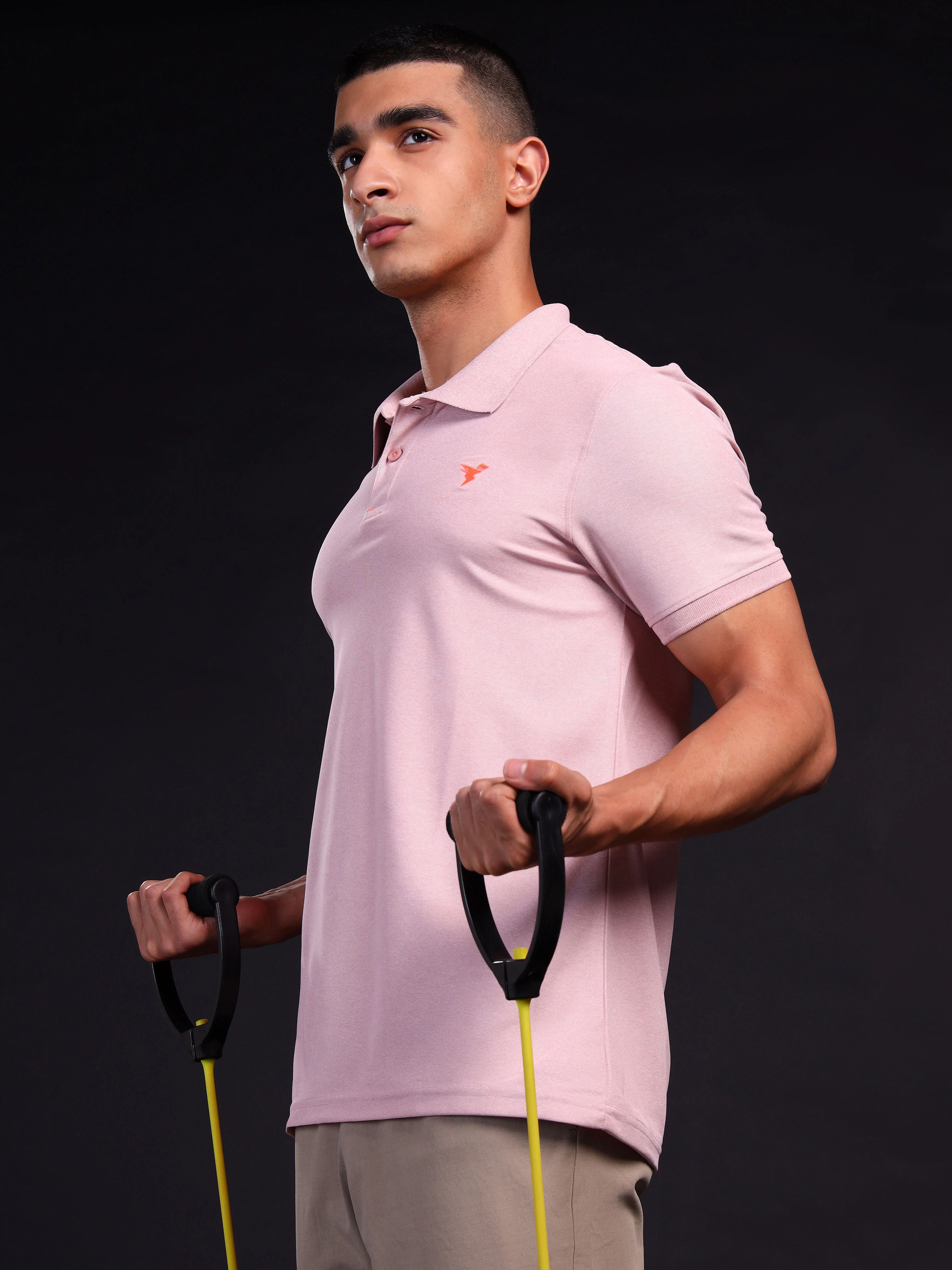 Men Solid Slim Fit Polo T-shirt with MATPIQ - Image 2
