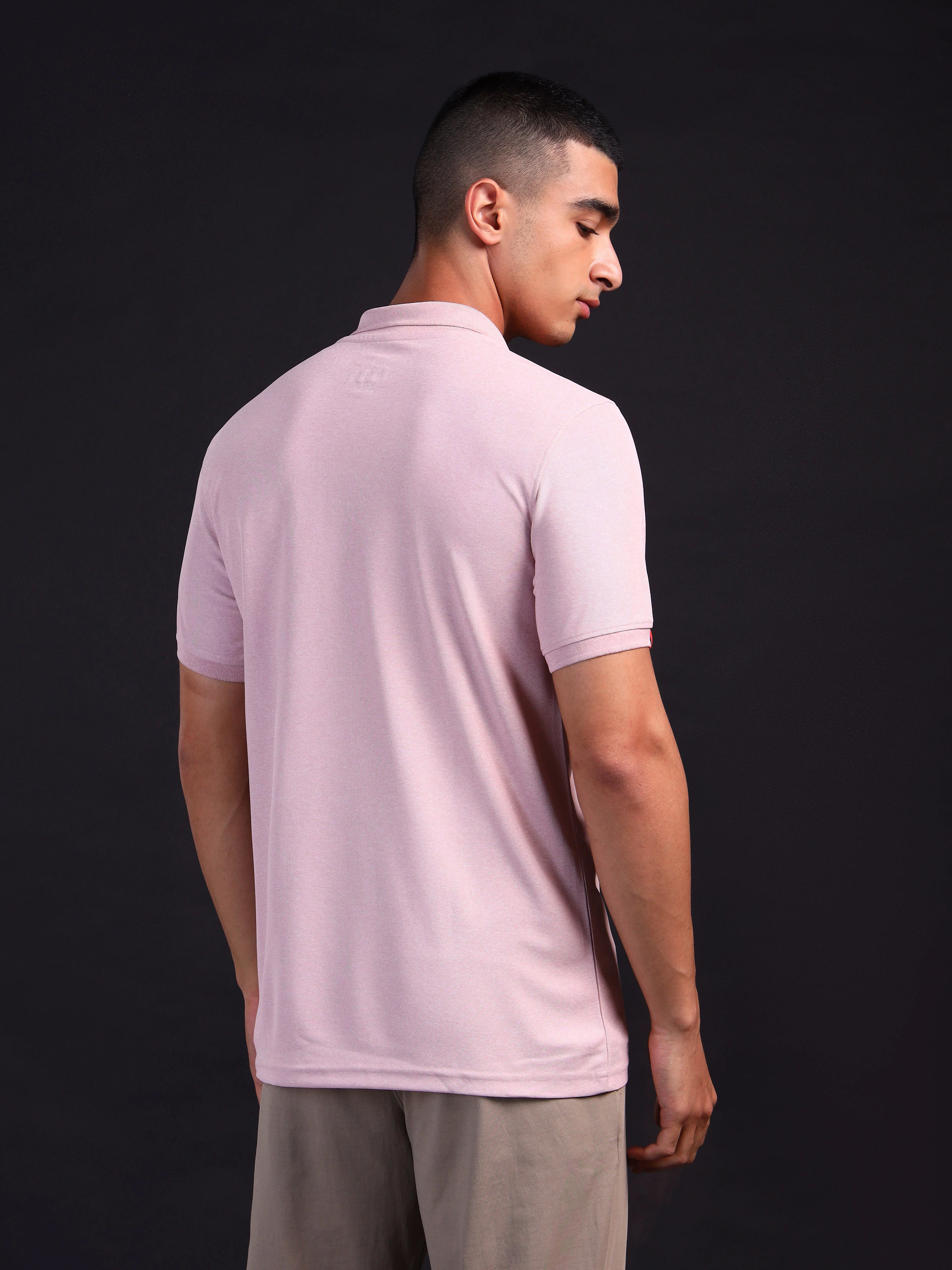 Men Solid Slim Fit Polo T-shirt with MATPIQ - Image 3