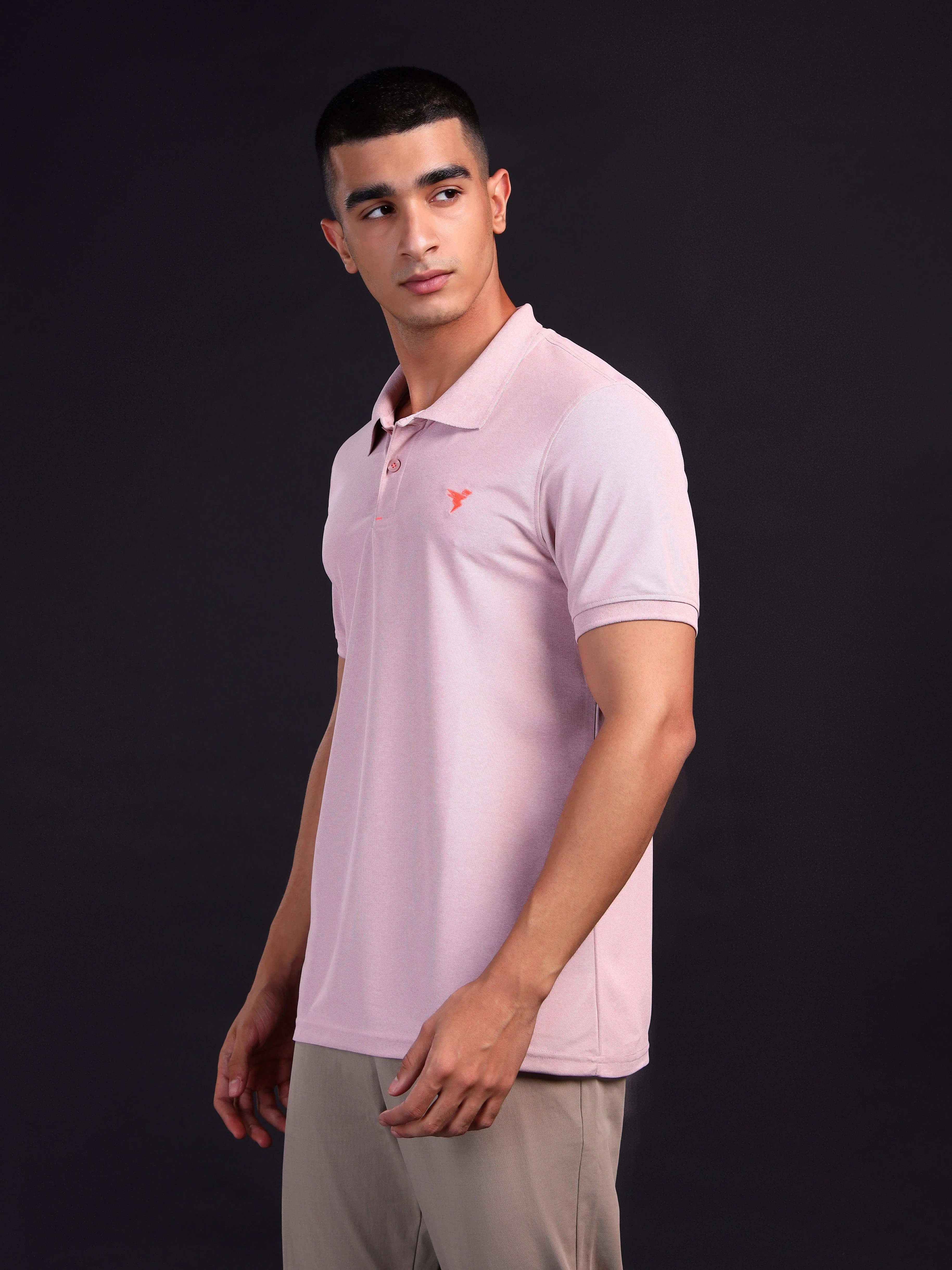 Men Solid Slim Fit Polo T-shirt with MATPIQ - Image 4
