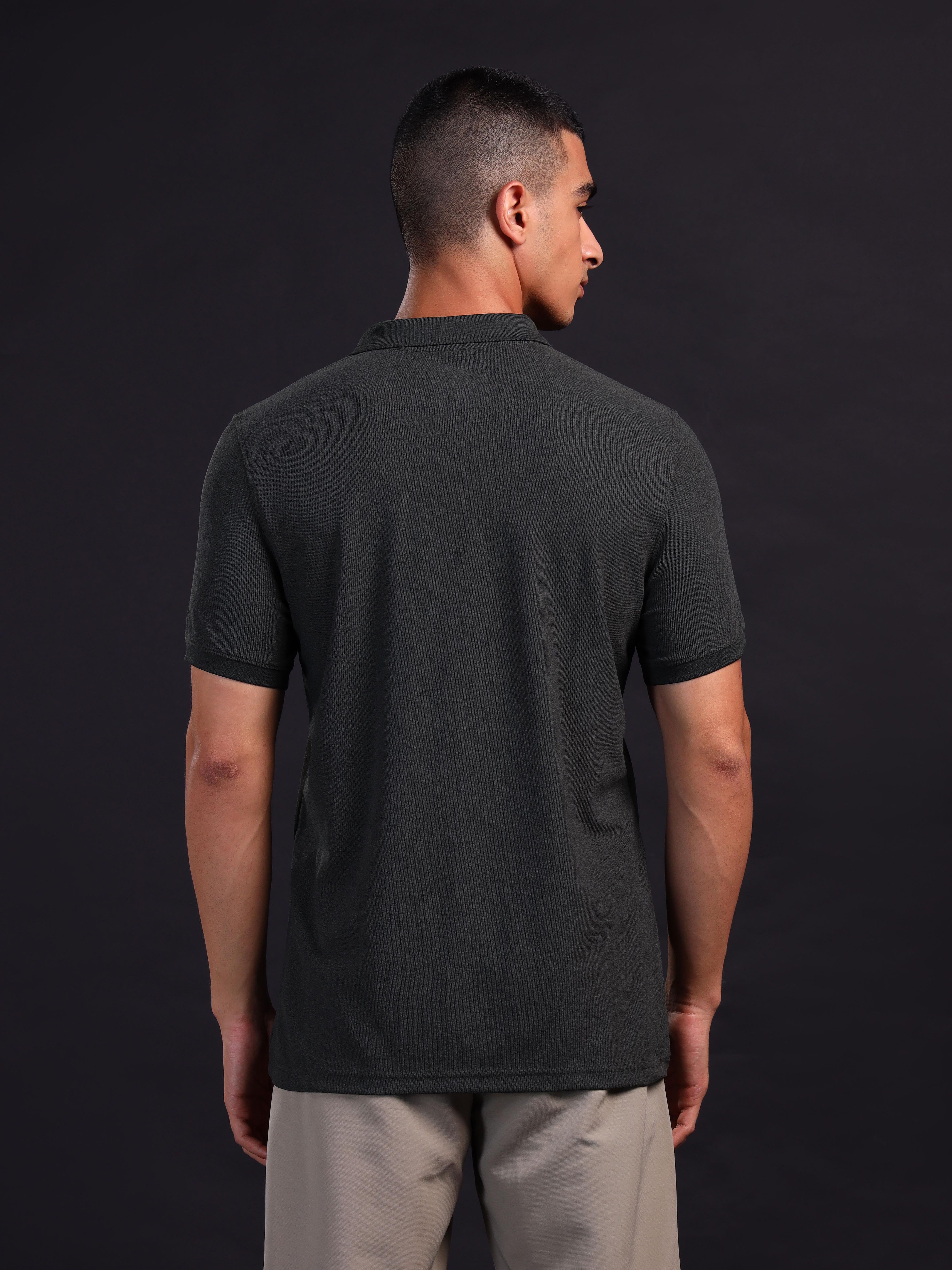 Men Solid Slim Fit Polo T-shirt with MATPIQ - Image 3