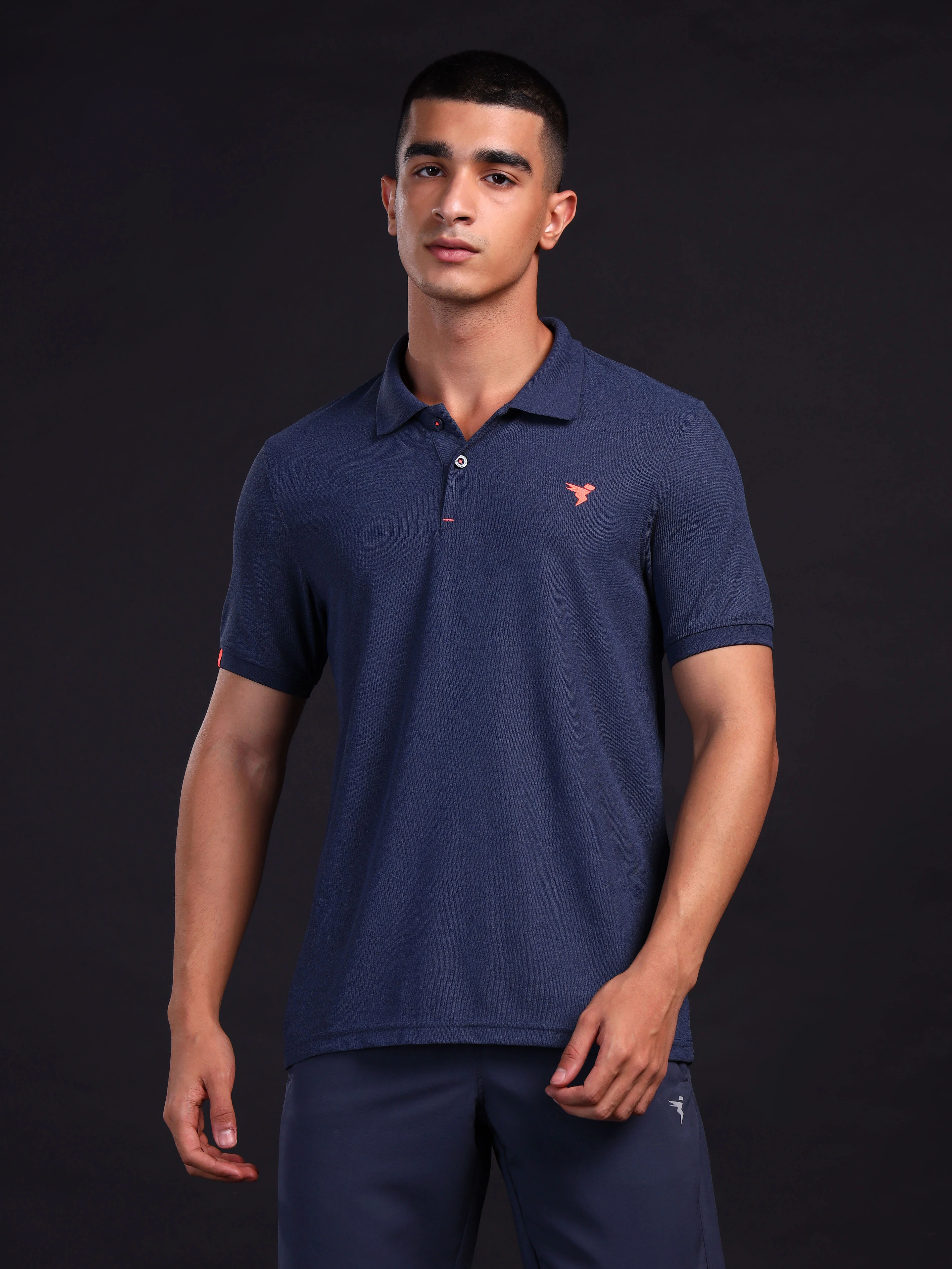 Men Solid Slim Fit Polo T-shirt with MATPIQ - Image 2