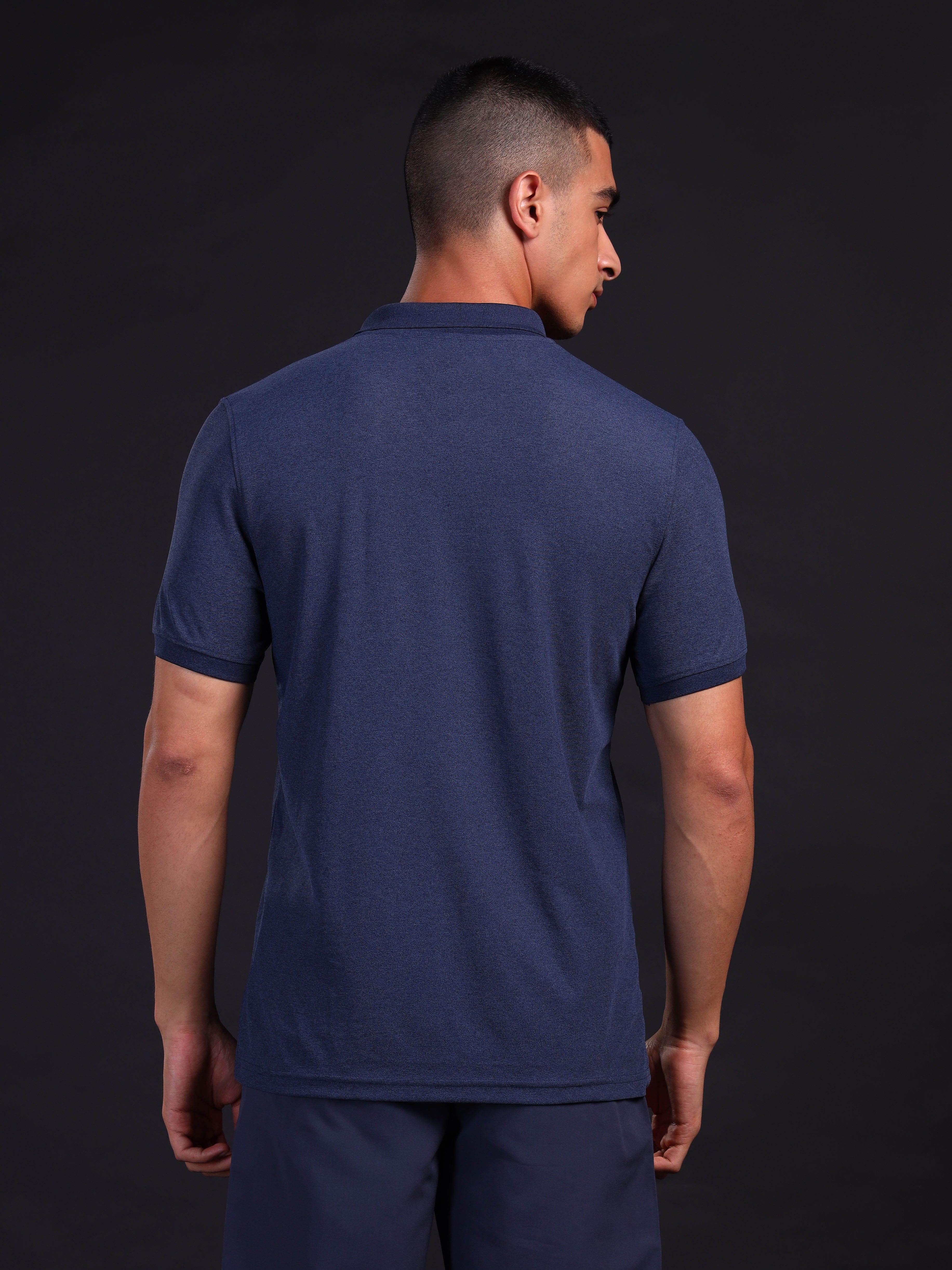 Men Solid Slim Fit Polo T-shirt with MATPIQ - Image 3