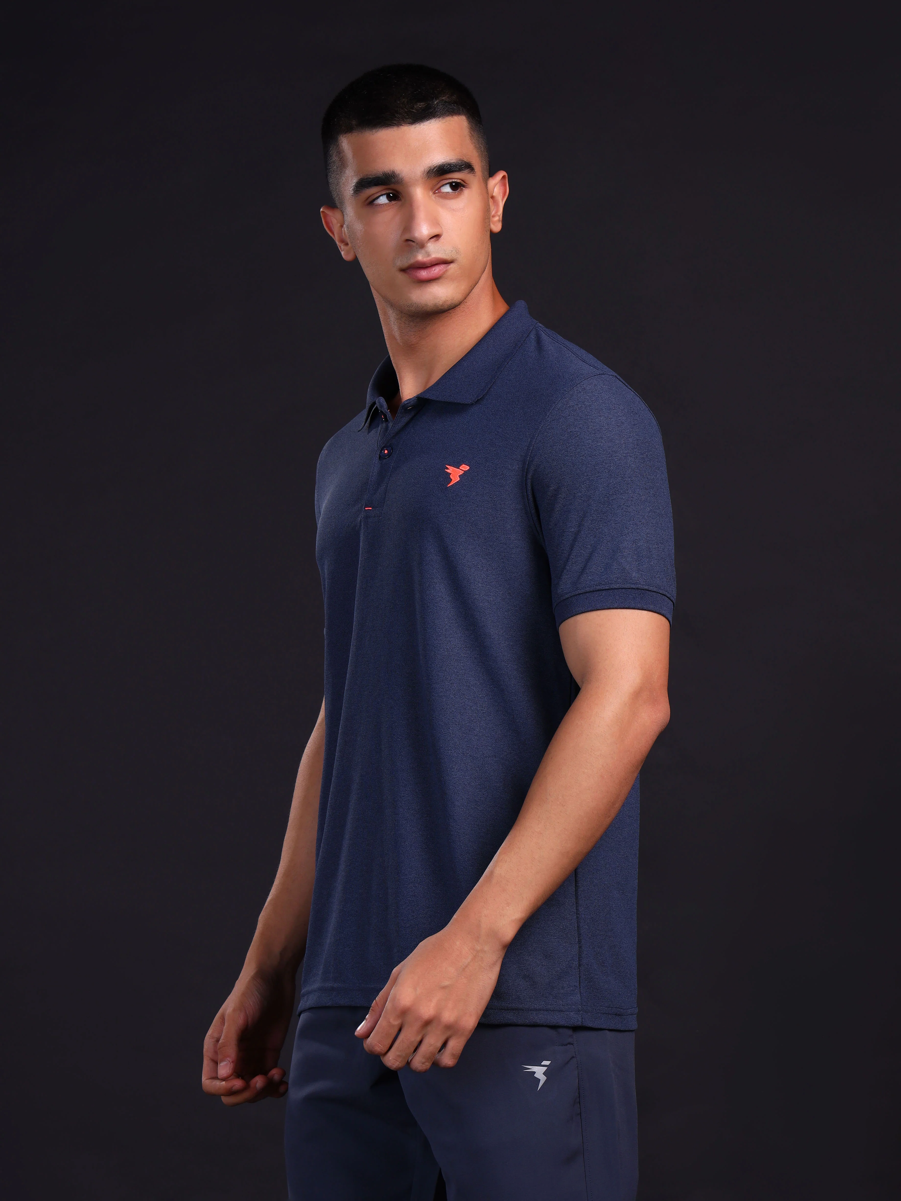 Men Solid Slim Fit Polo T-shirt with MATPIQ - Image 4