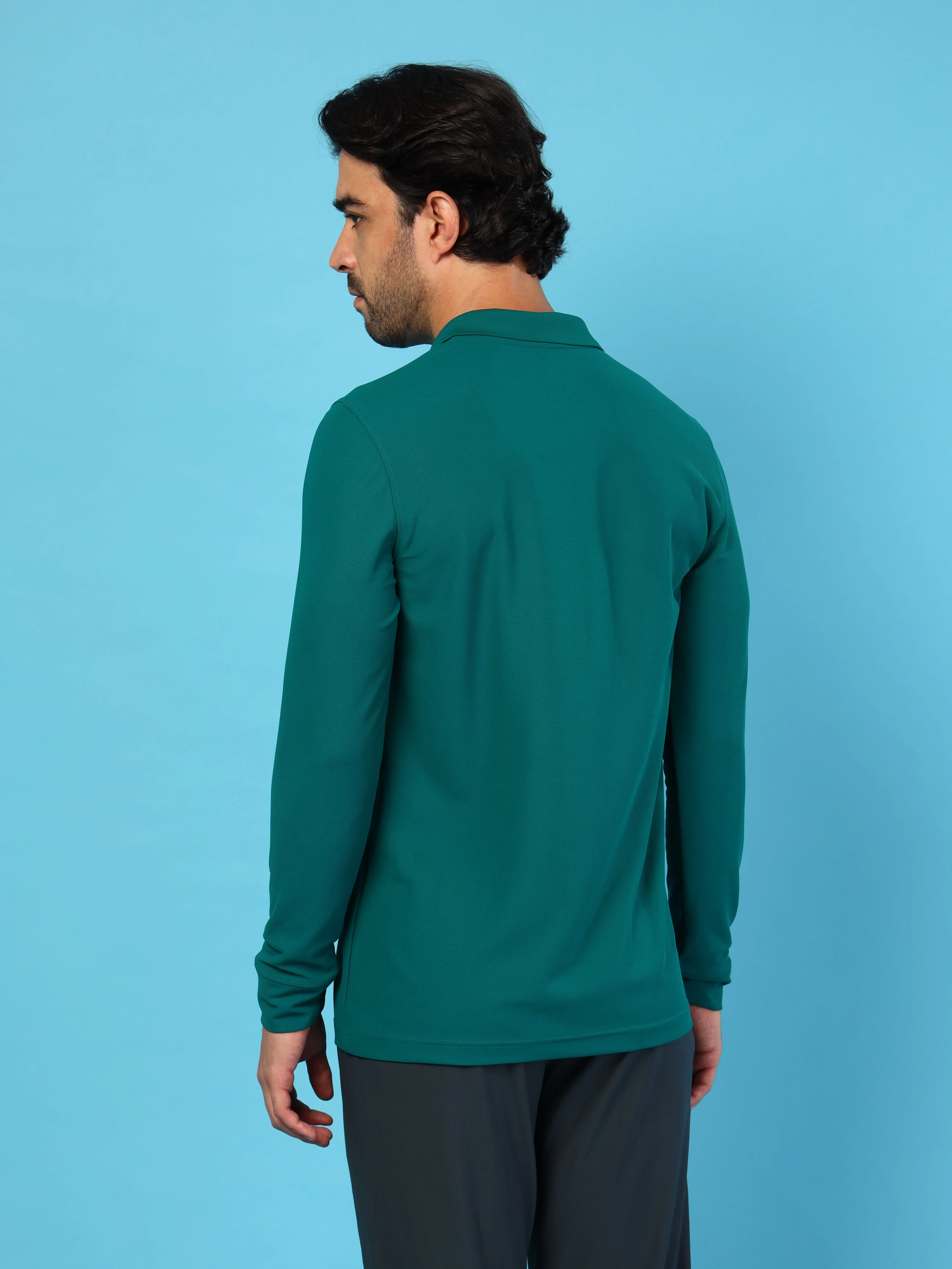 Men Solid Slim Fit Polo T-shirt with MATPIQ - Image 3