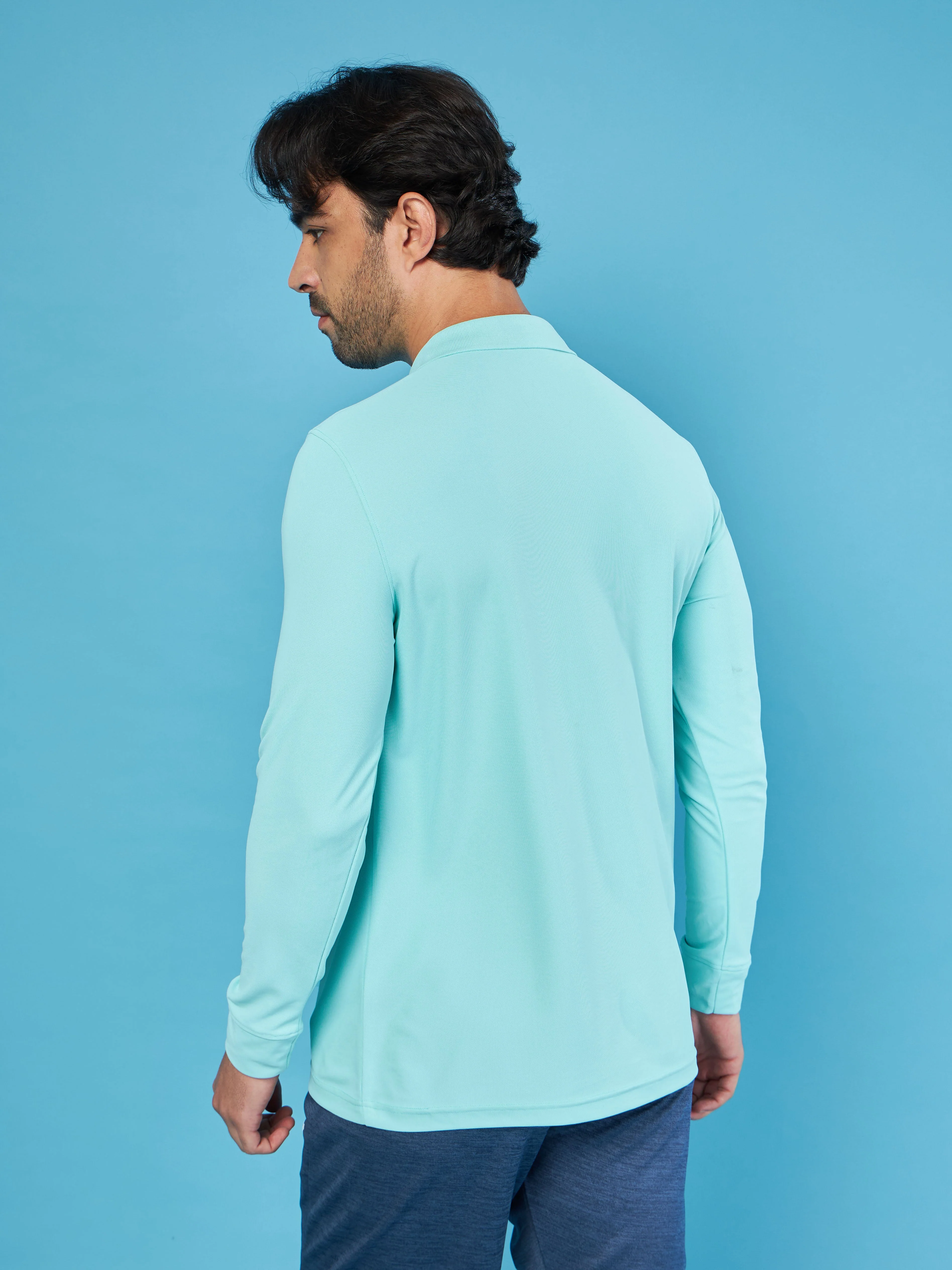 Men Solid Slim Fit Polo T-shirt with MATPIQ - Image 2