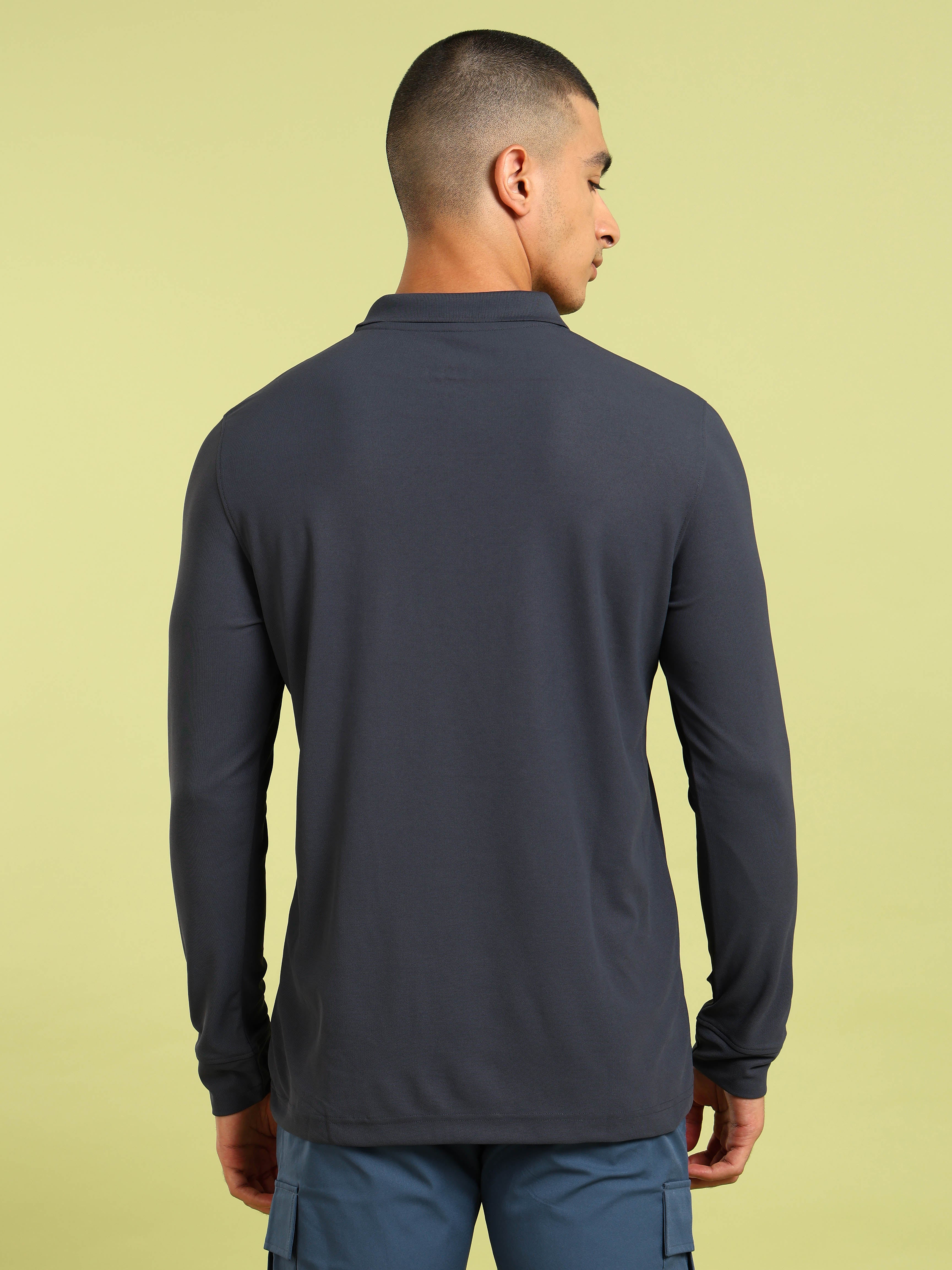 Men Solid Slim Fit Polo T-shirt with MATPIQ - Image 3
