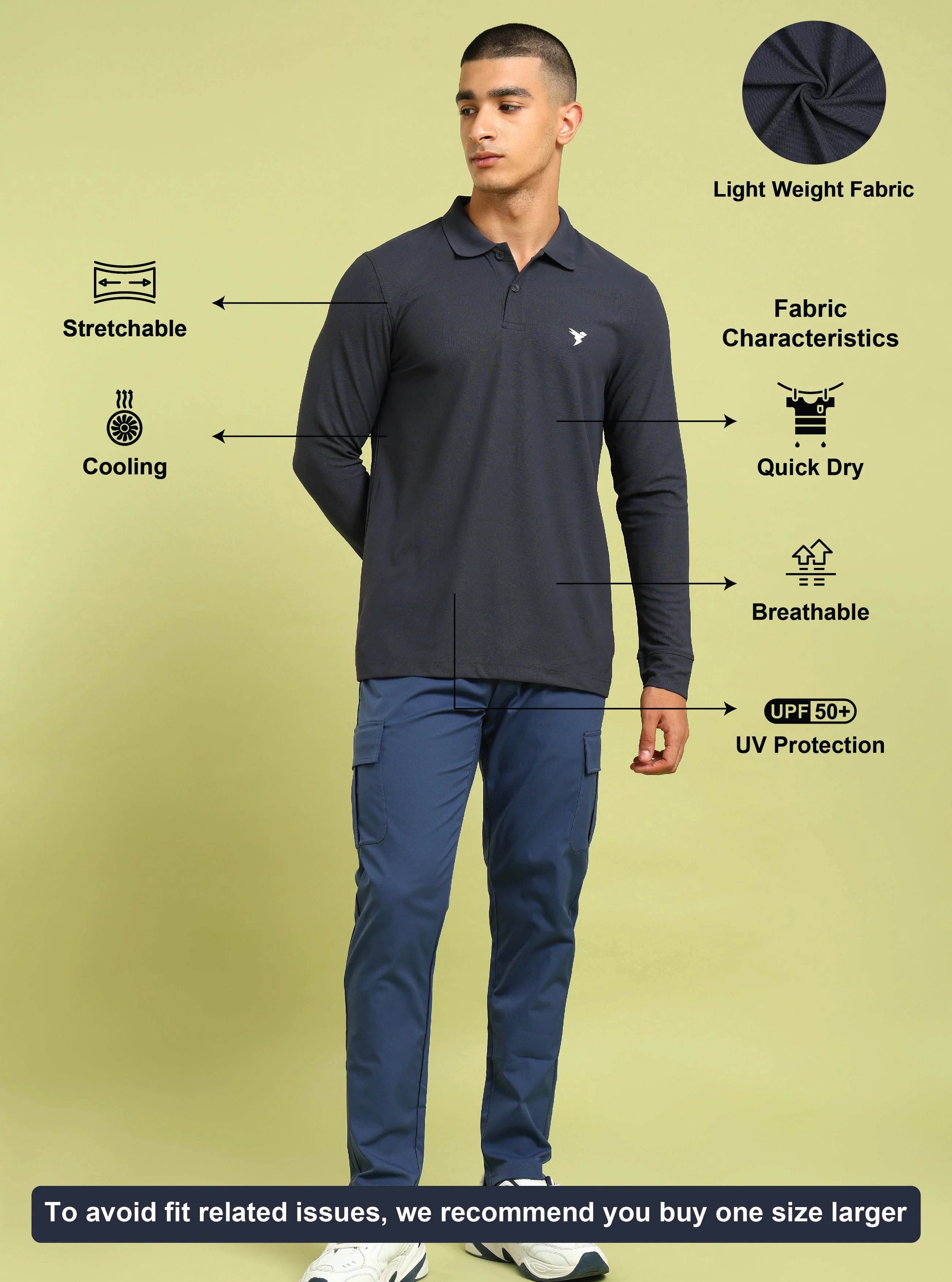 Men Solid Slim Fit Polo T-shirt with MATPIQ - Image 4