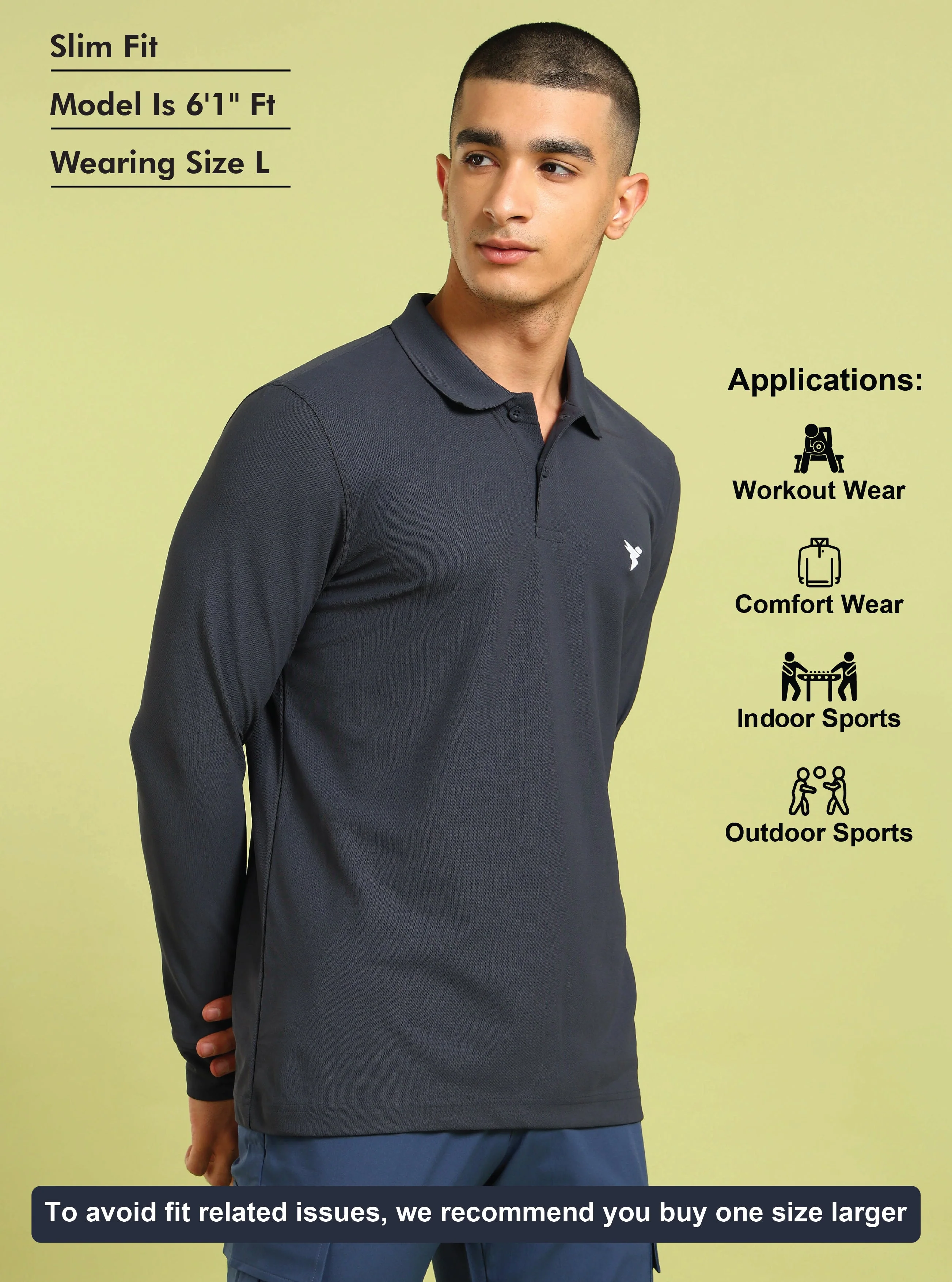 Men Solid Slim Fit Polo T-shirt with MATPIQ - Image 5