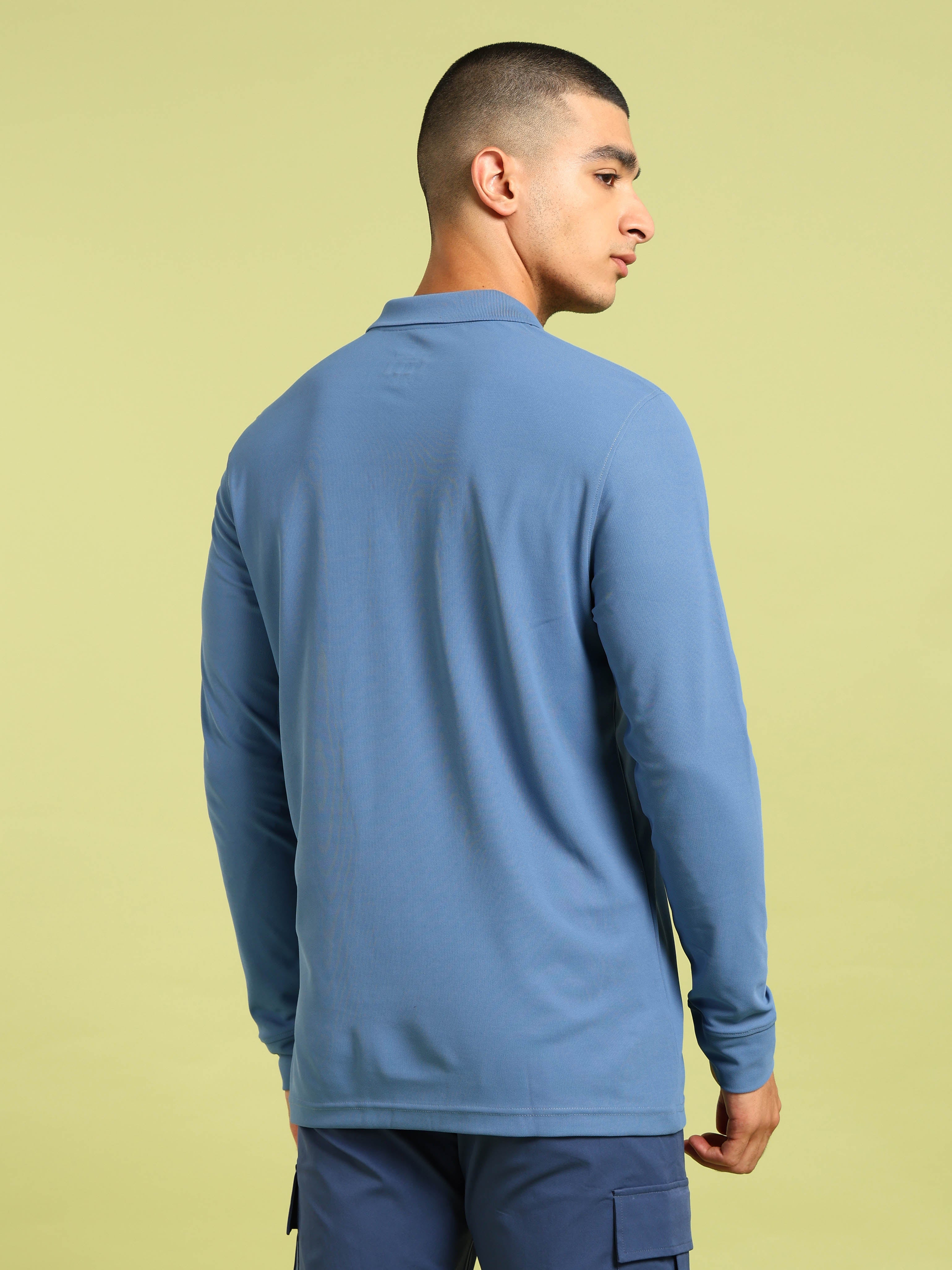Men Solid Slim Fit Polo T-shirt with MATPIQ - Image 2