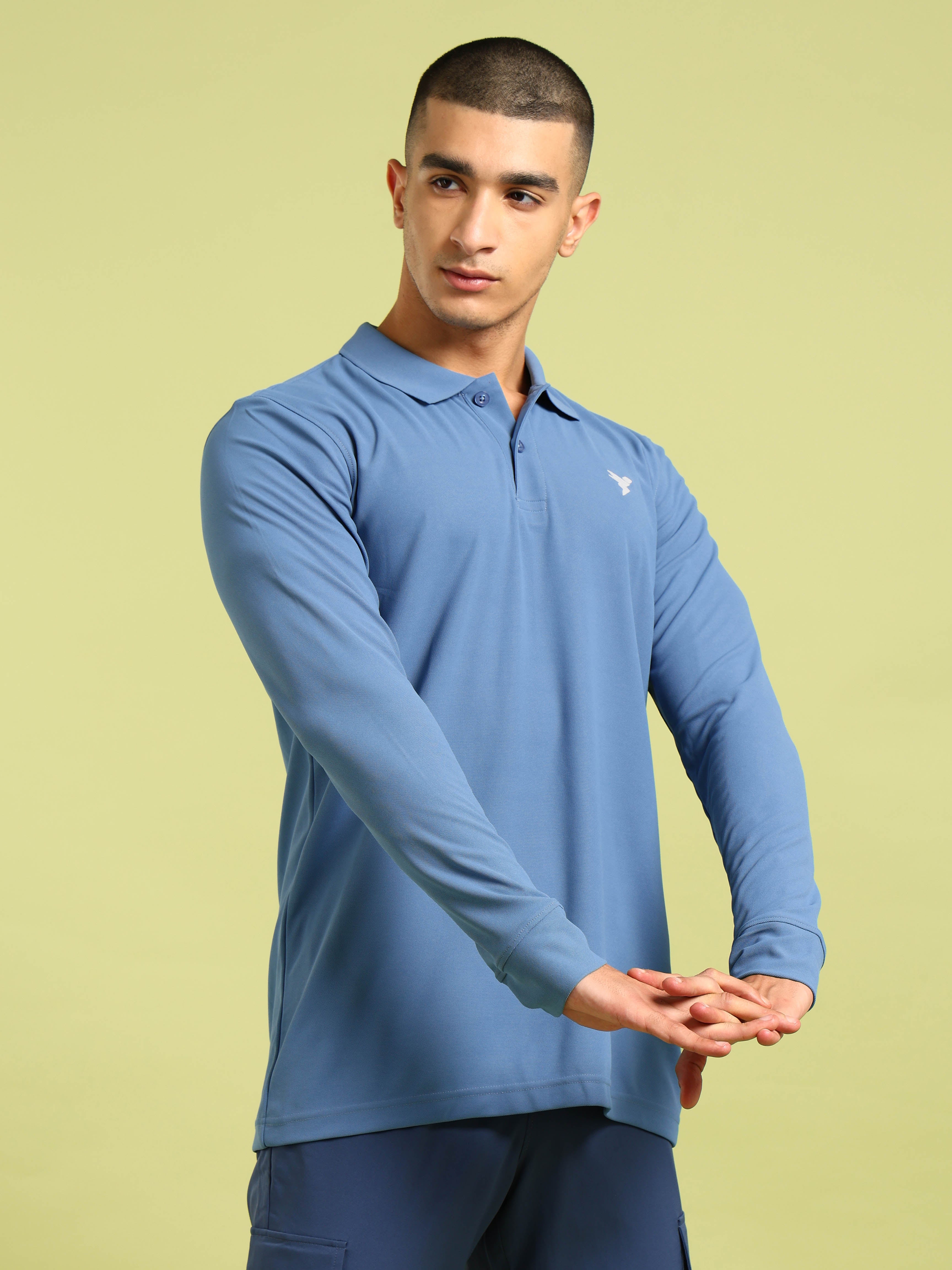 Men Solid Slim Fit Polo T-shirt with MATPIQ - Image 3