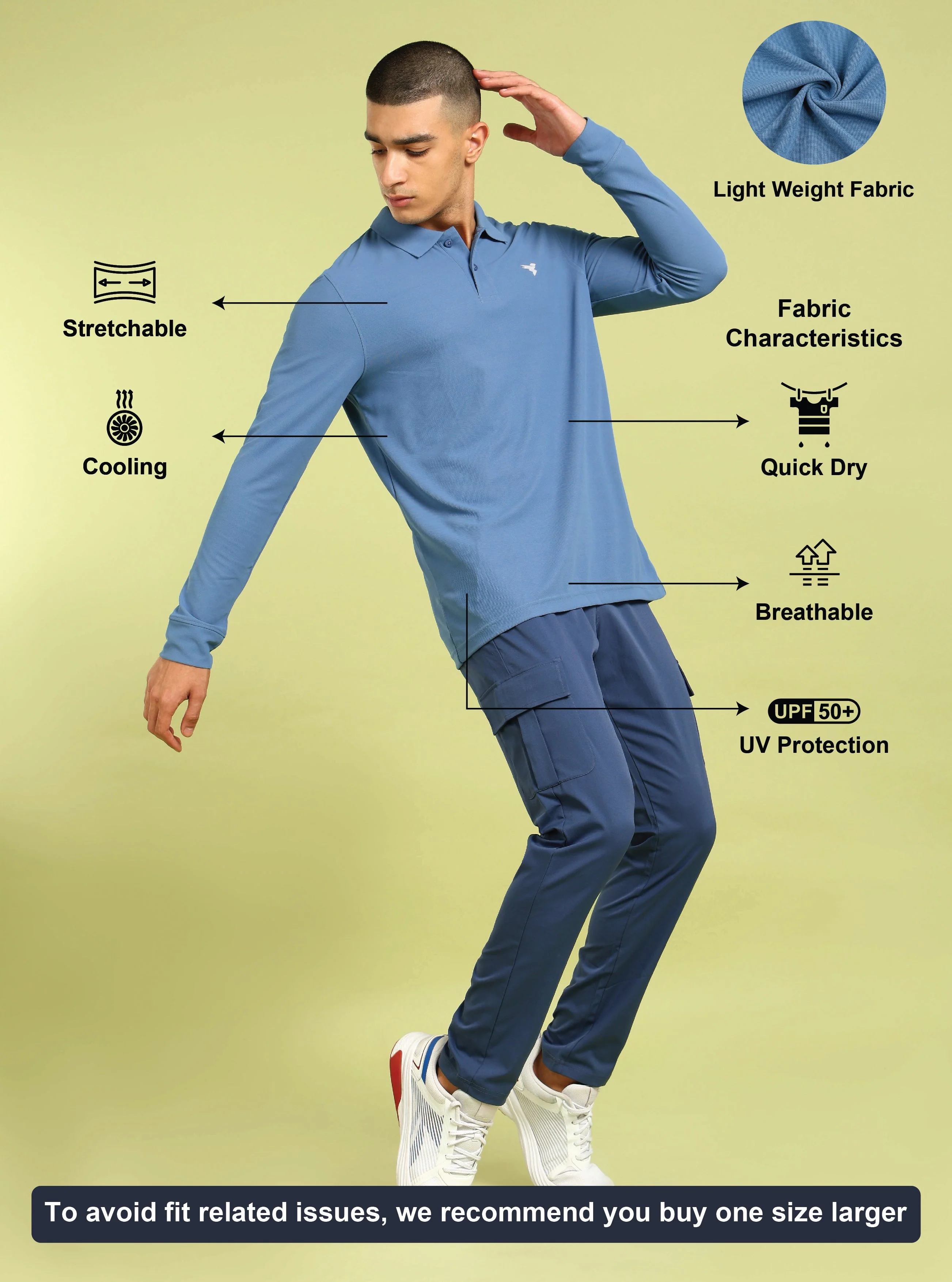 Men Solid Slim Fit Polo T-shirt with MATPIQ - Image 4