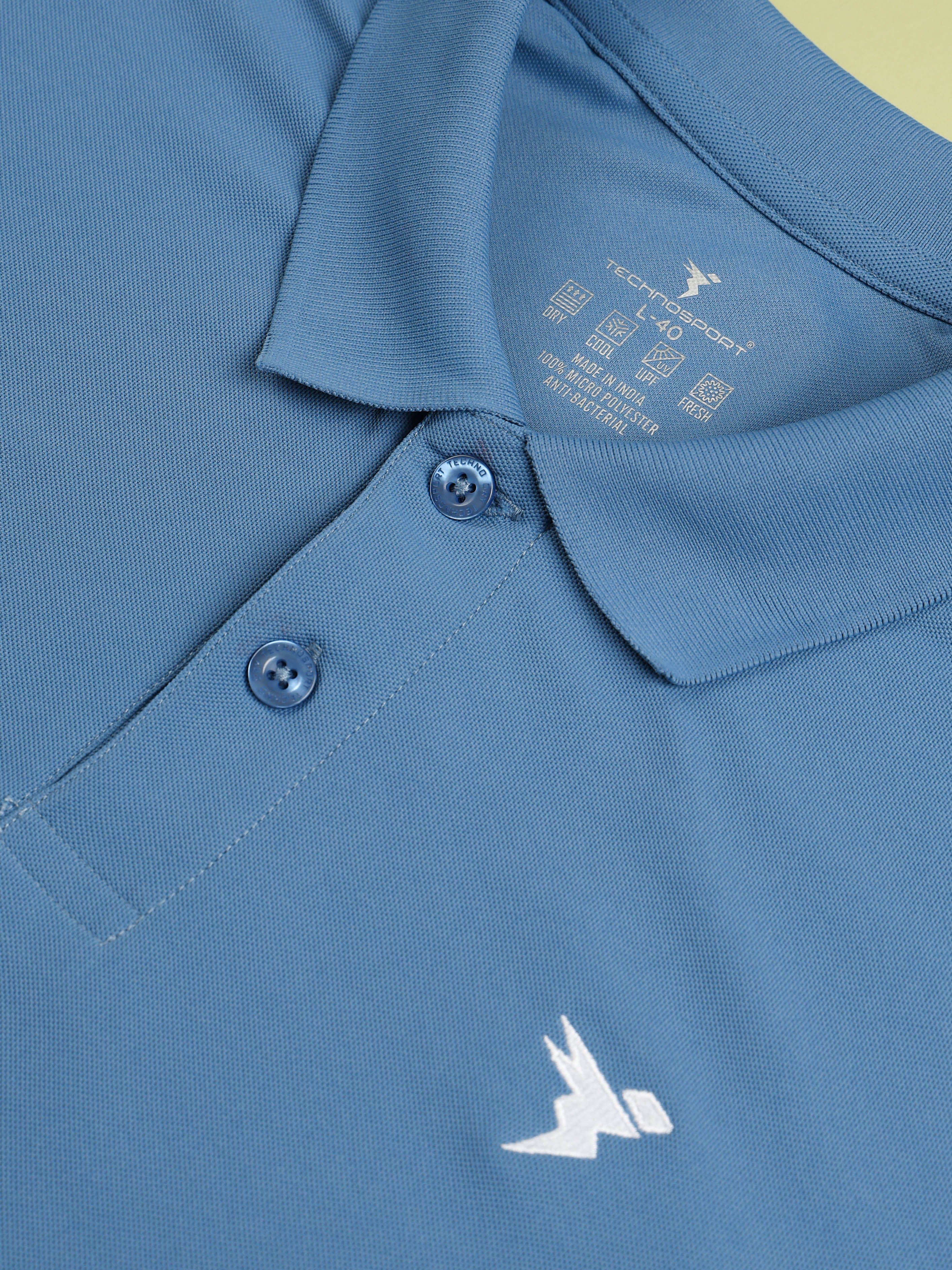 Men Solid Slim Fit Polo T-shirt with MATPIQ - Image 6
