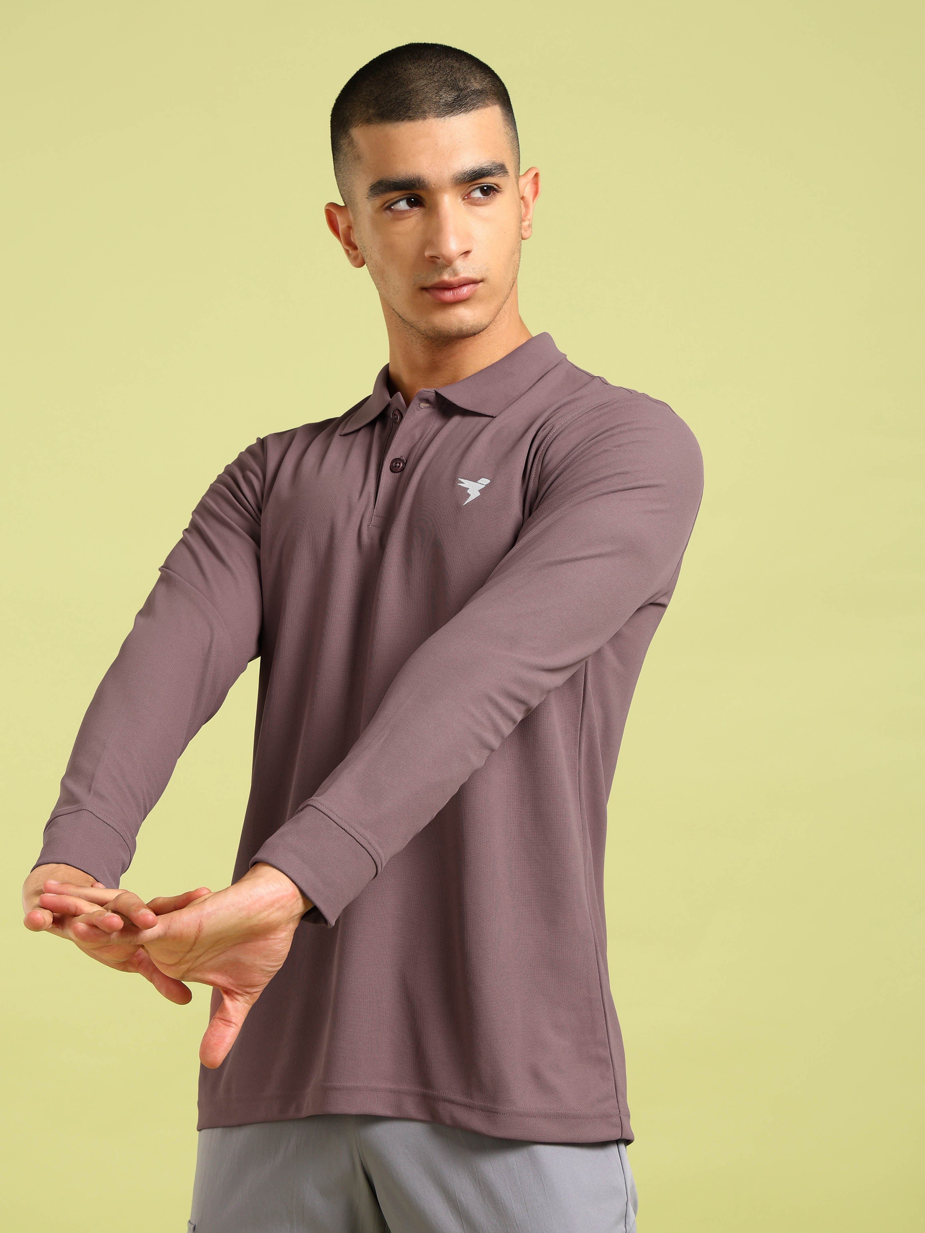 Men Solid Slim Fit Polo T-shirt with MATPIQ - Image 3