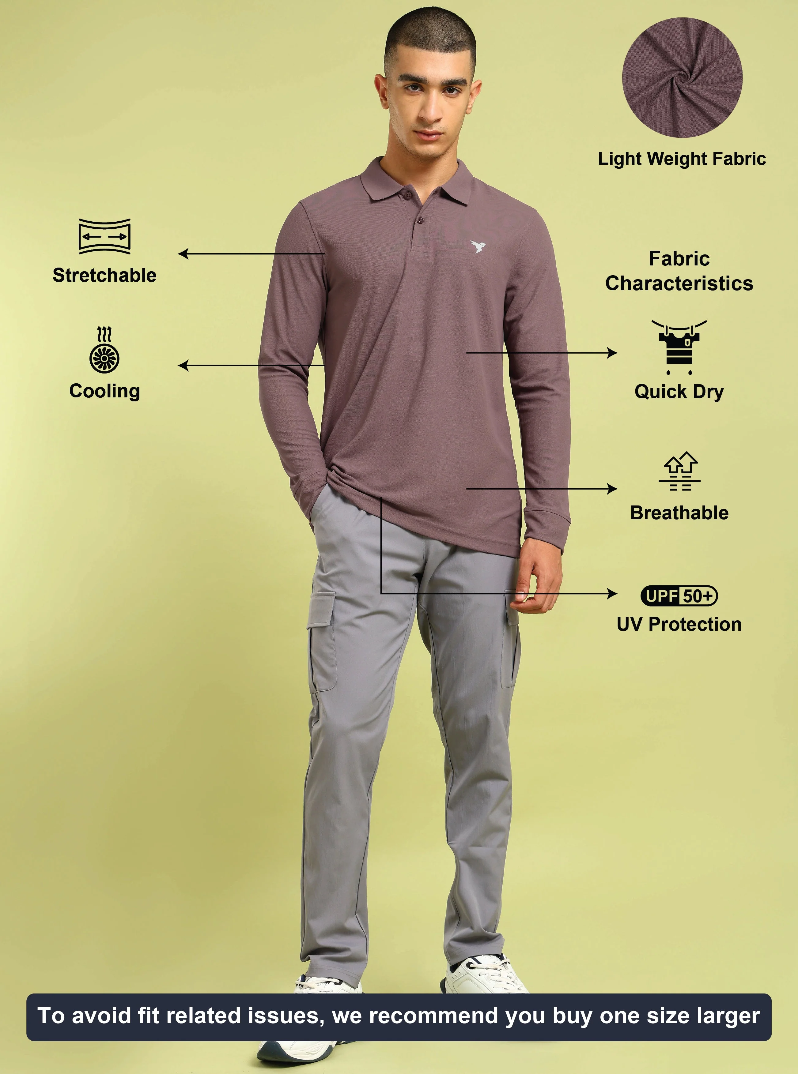 Men Solid Slim Fit Polo T-shirt with MATPIQ - Image 4