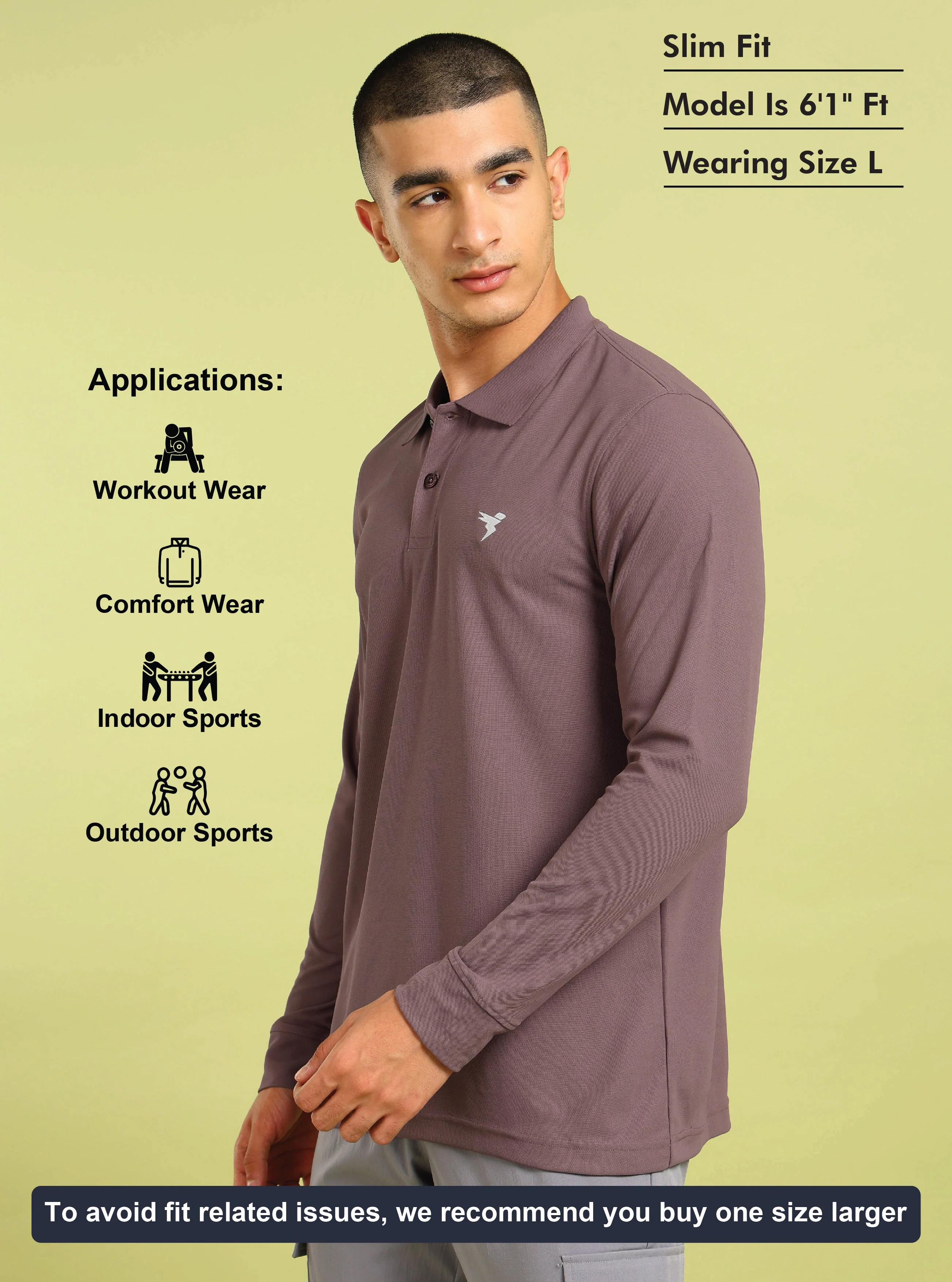 Men Solid Slim Fit Polo T-shirt with MATPIQ - Image 5