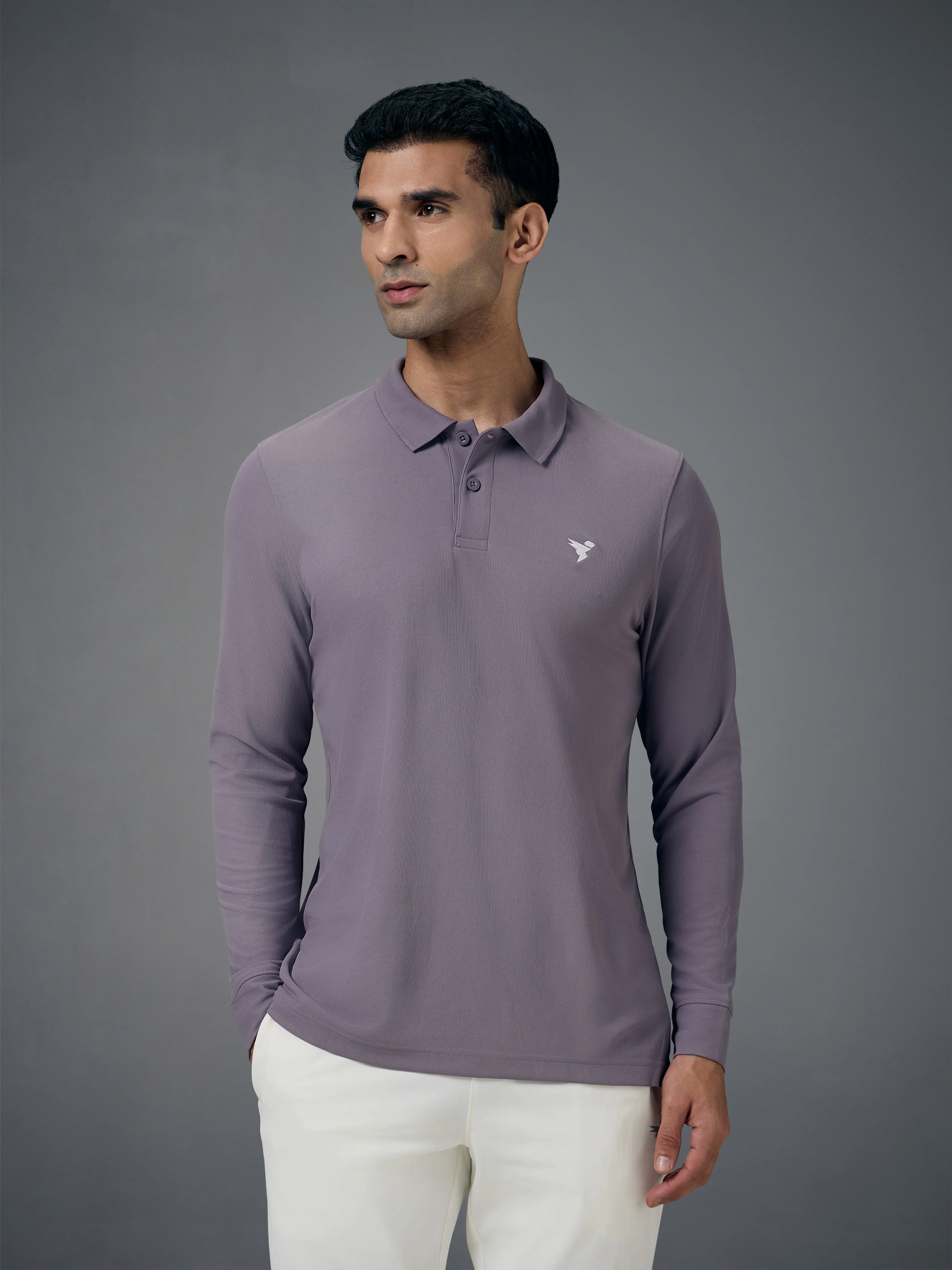 Men Solid Slim Fit Polo T-shirt with MATPIQ - Image 2