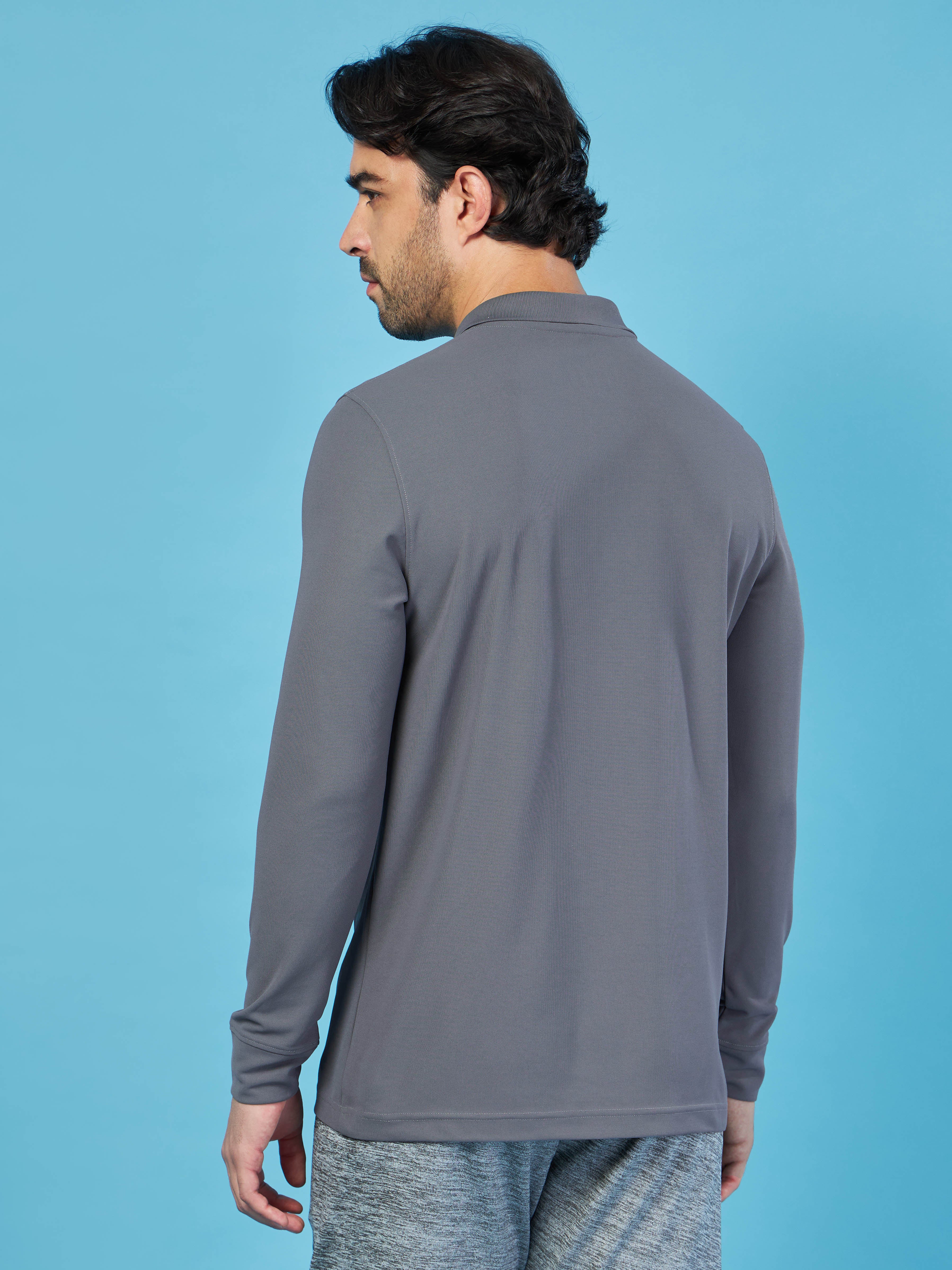 Men Solid Slim Fit Polo T-shirt with MATPIQ - Image 2