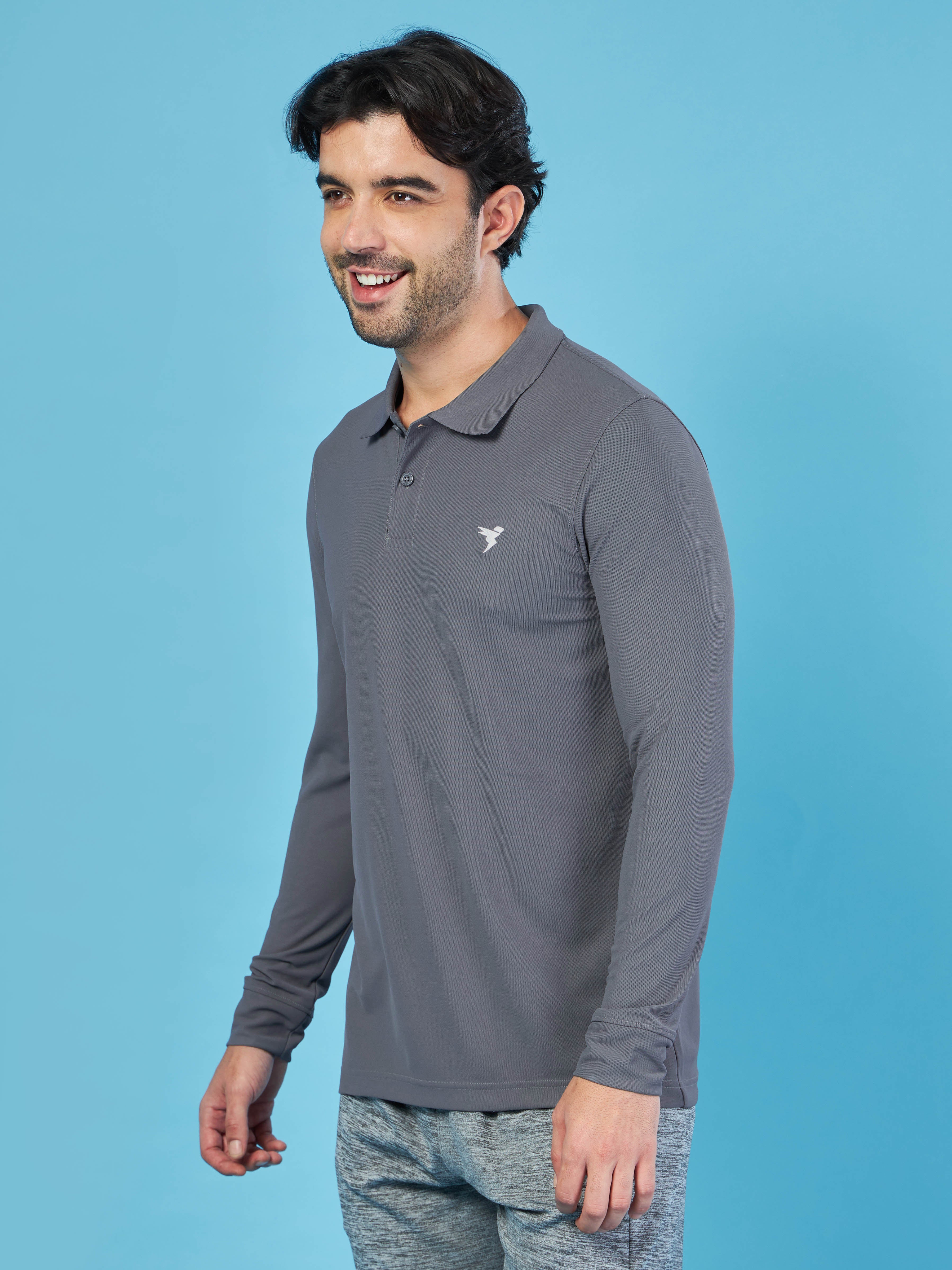 Men Solid Slim Fit Polo T-shirt with MATPIQ - Image 3