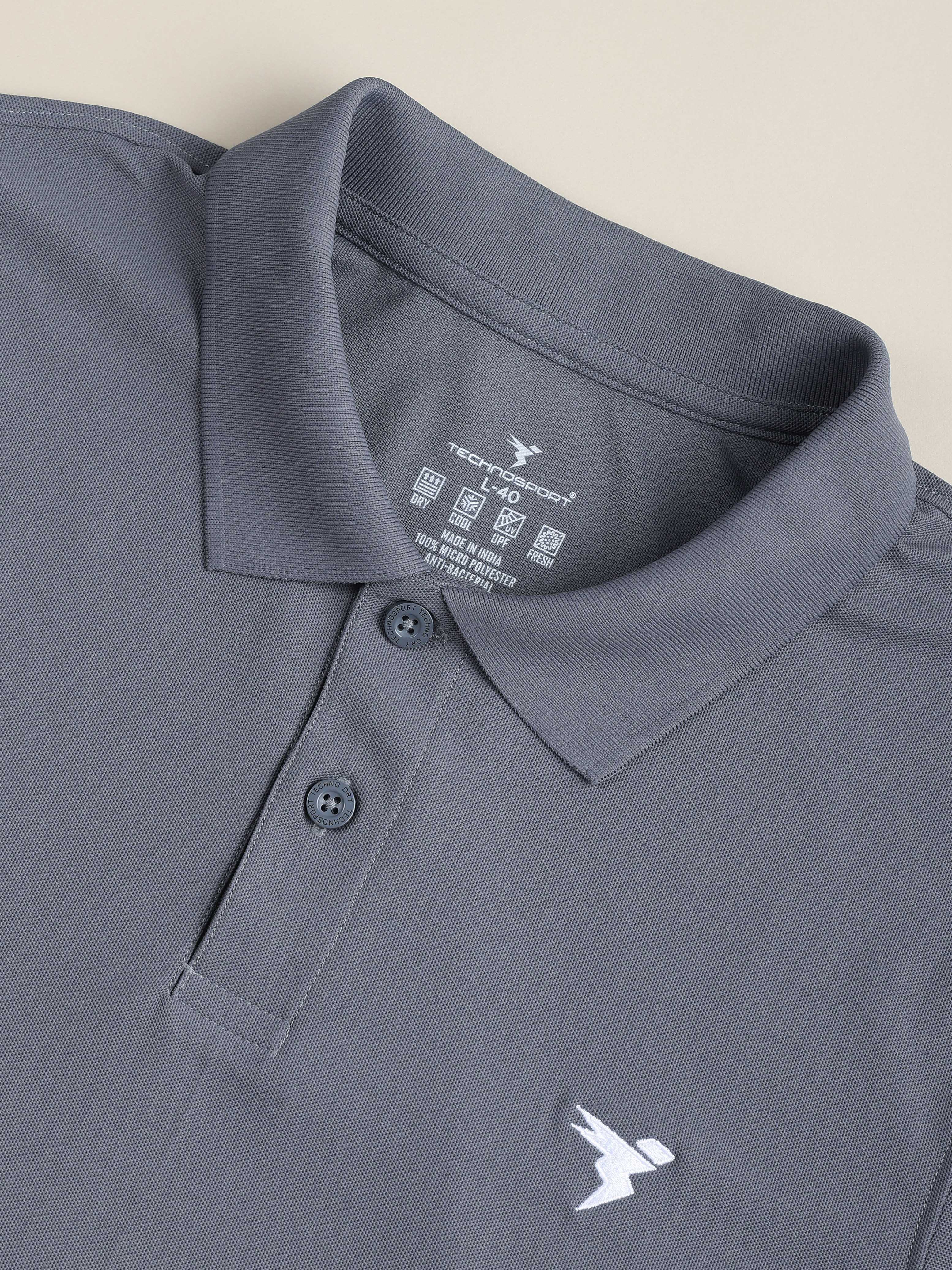 Men Solid Slim Fit Polo T-shirt with MATPIQ - Image 7