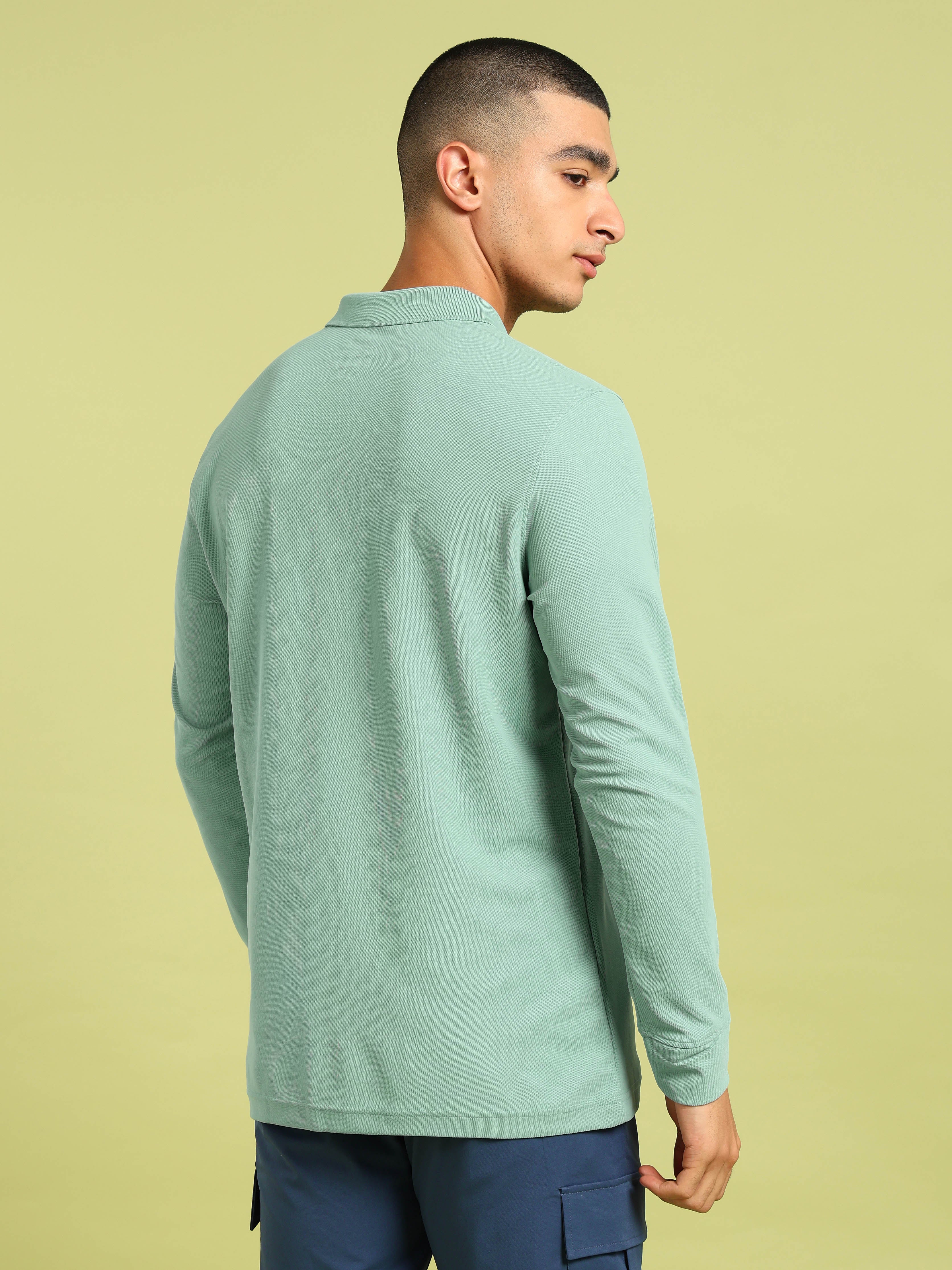 Men Solid Slim Fit Polo T-shirt with MATPIQ - Image 3