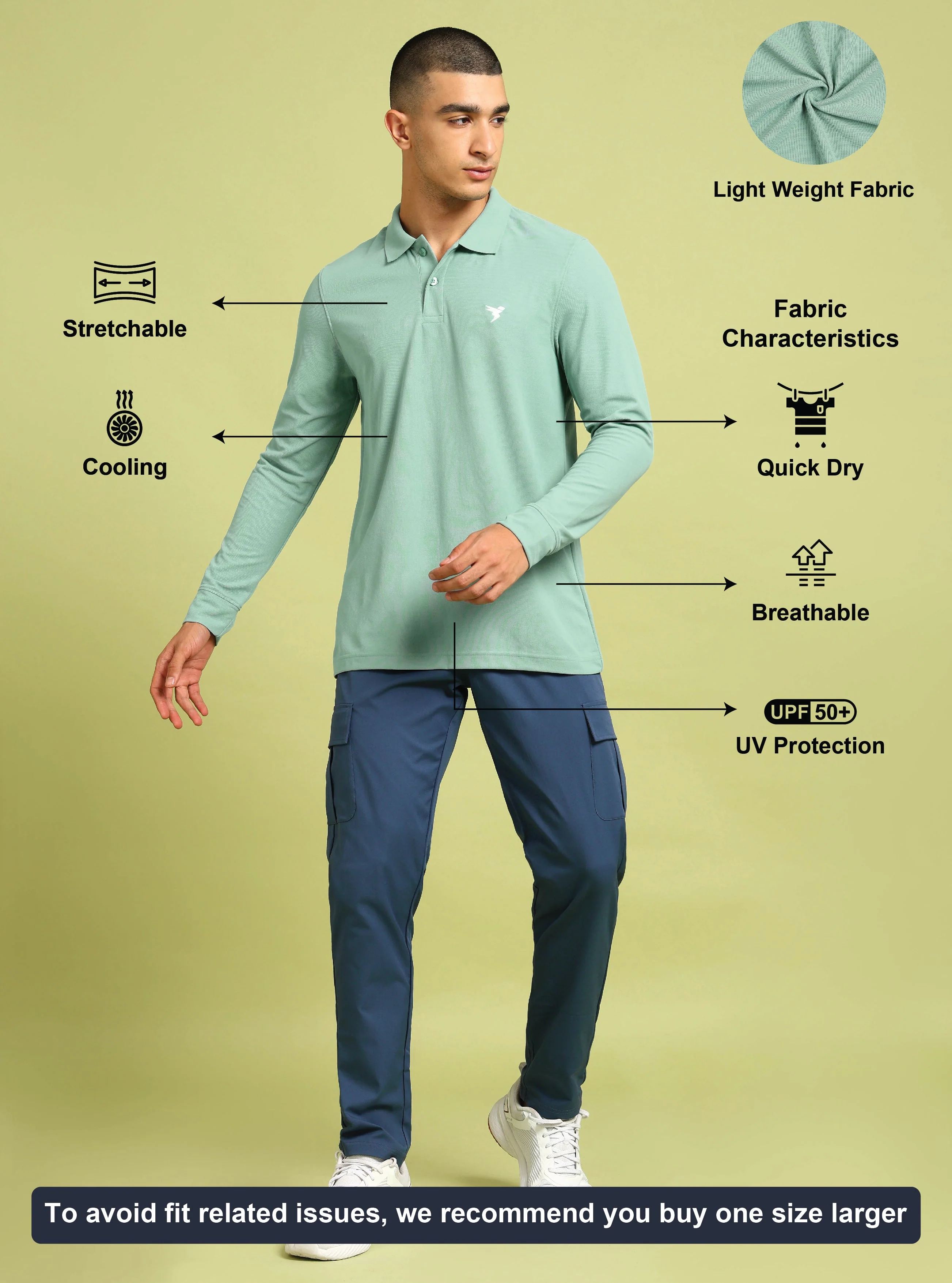 Men Solid Slim Fit Polo T-shirt with MATPIQ - Image 4