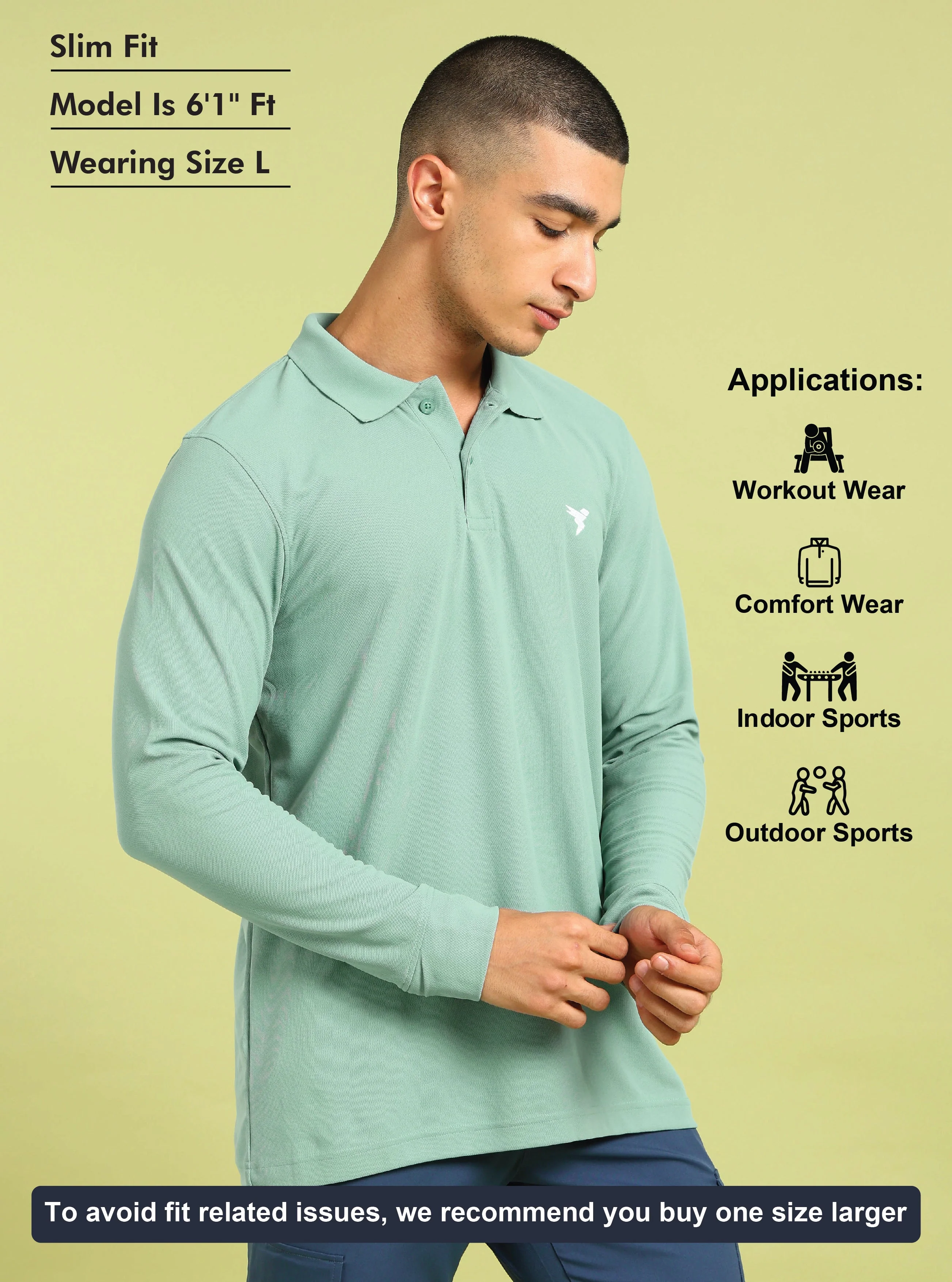 Men Solid Slim Fit Polo T-shirt with MATPIQ - Image 5