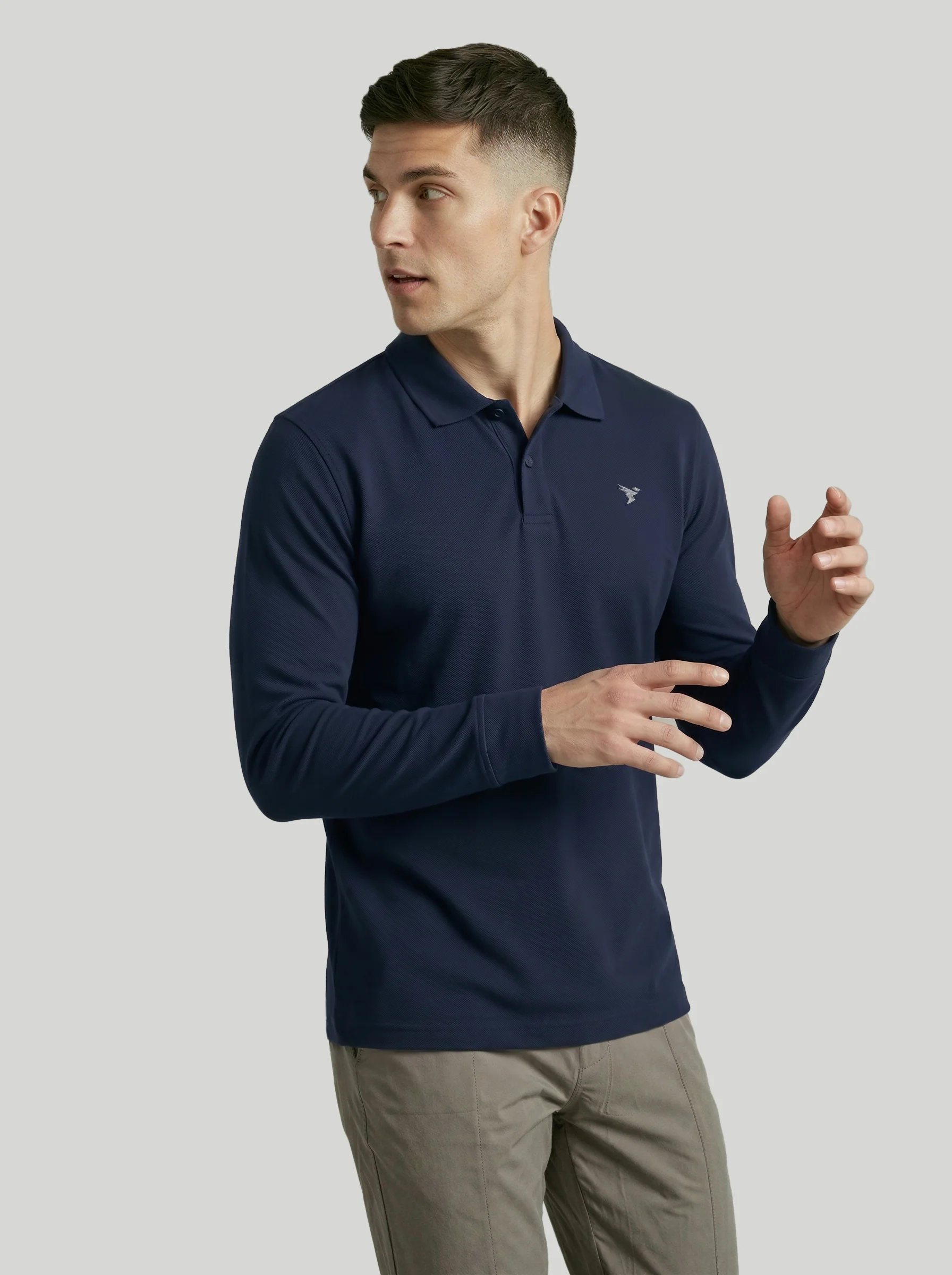 Men Solid Slim Fit Polo T-shirt with MATPIQ - Image 3