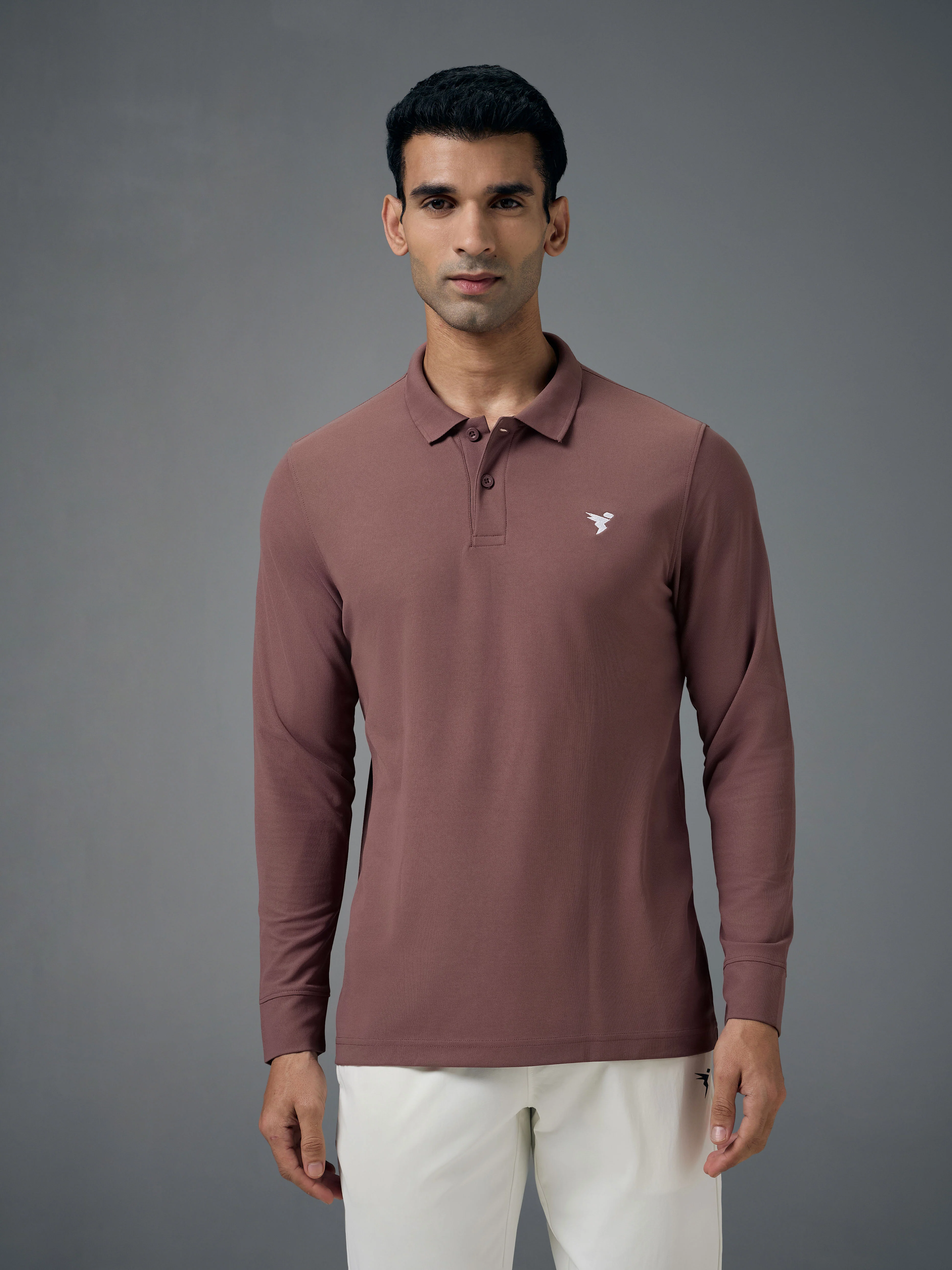 Men Solid Slim Fit Polo T-shirt with MATPIQ - Image 2