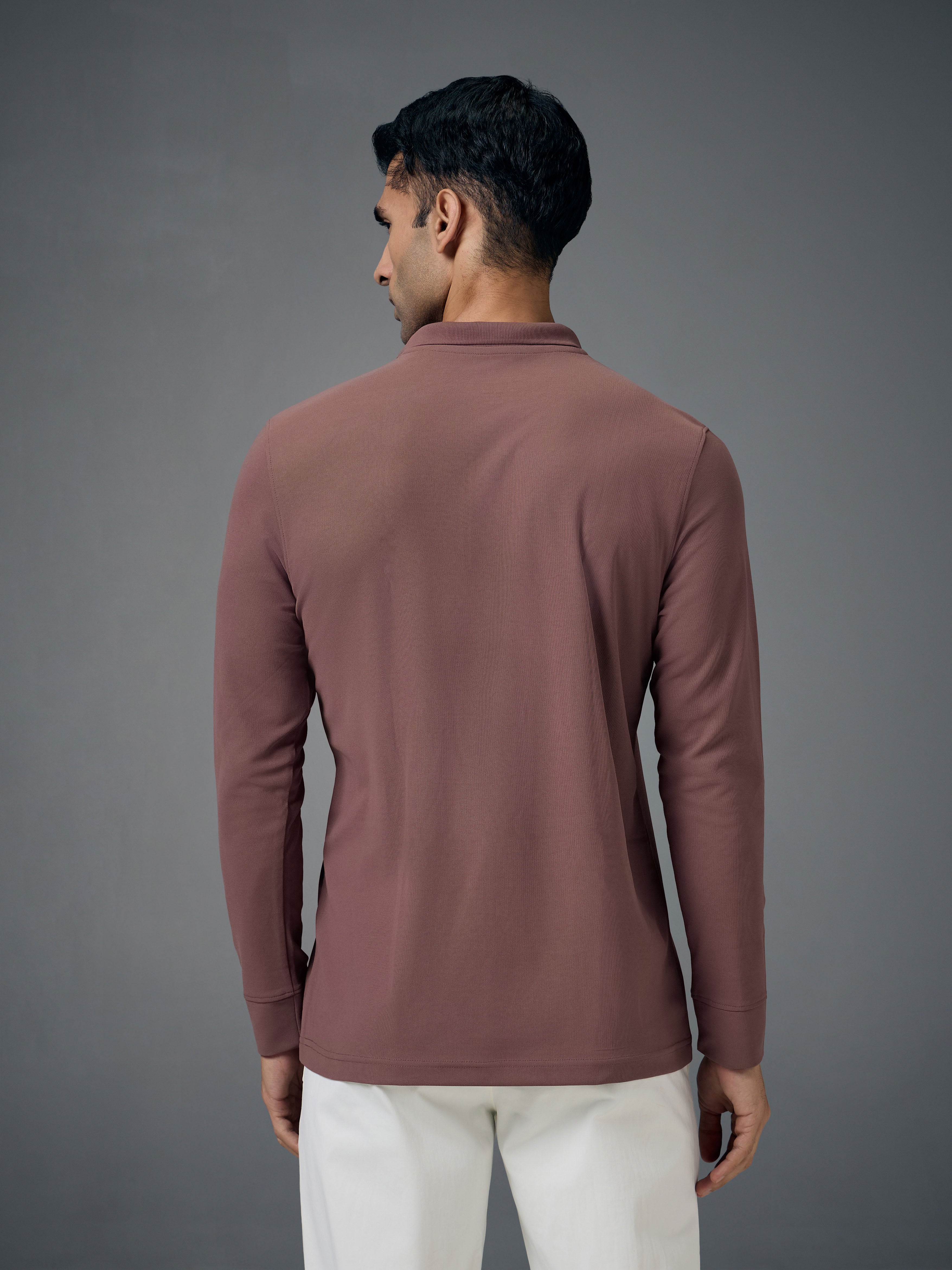 Men Solid Slim Fit Polo T-shirt with MATPIQ - Image 3