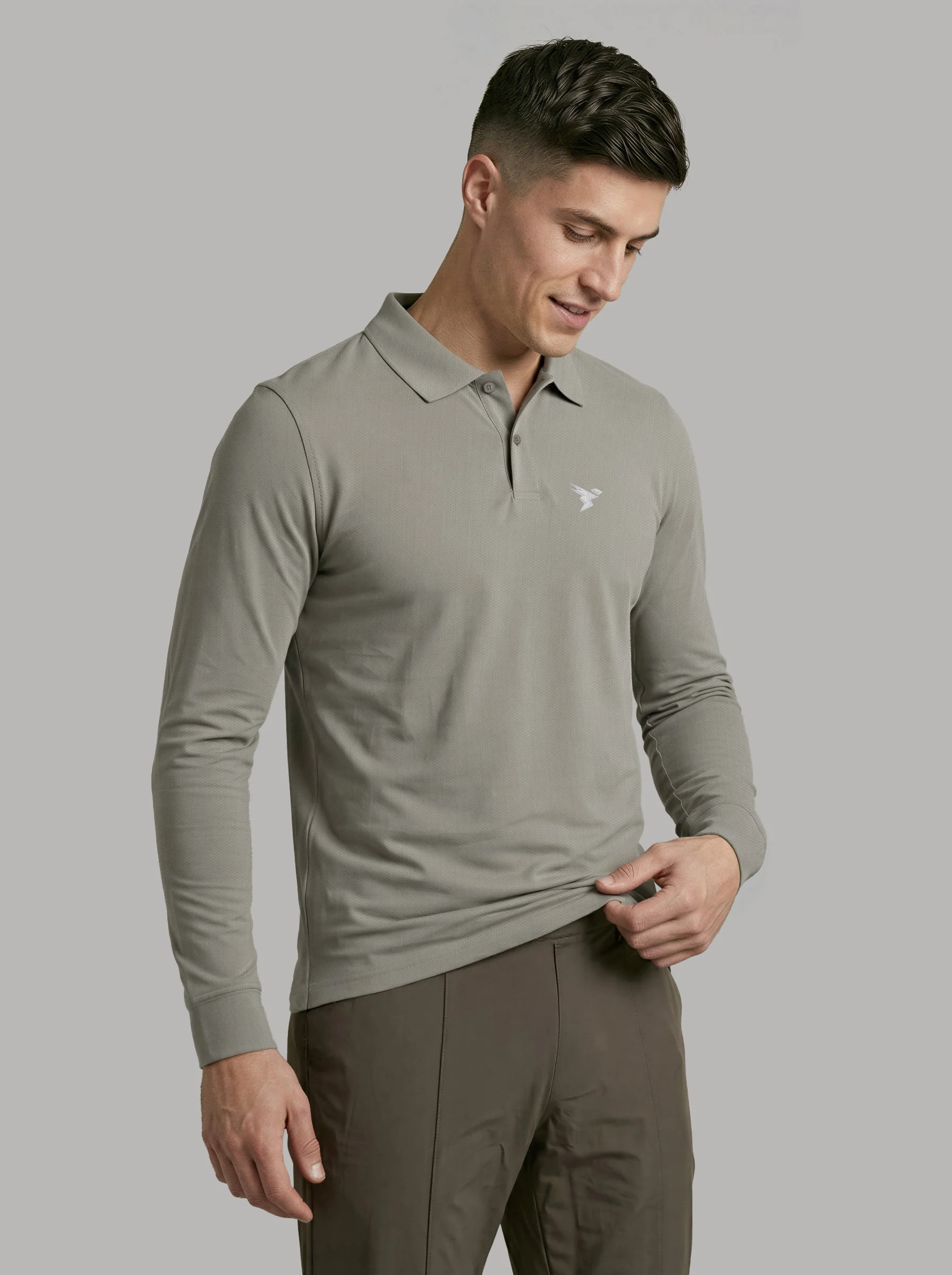 Men Solid Slim Fit Polo T-shirt with MATPIQ - Image 2