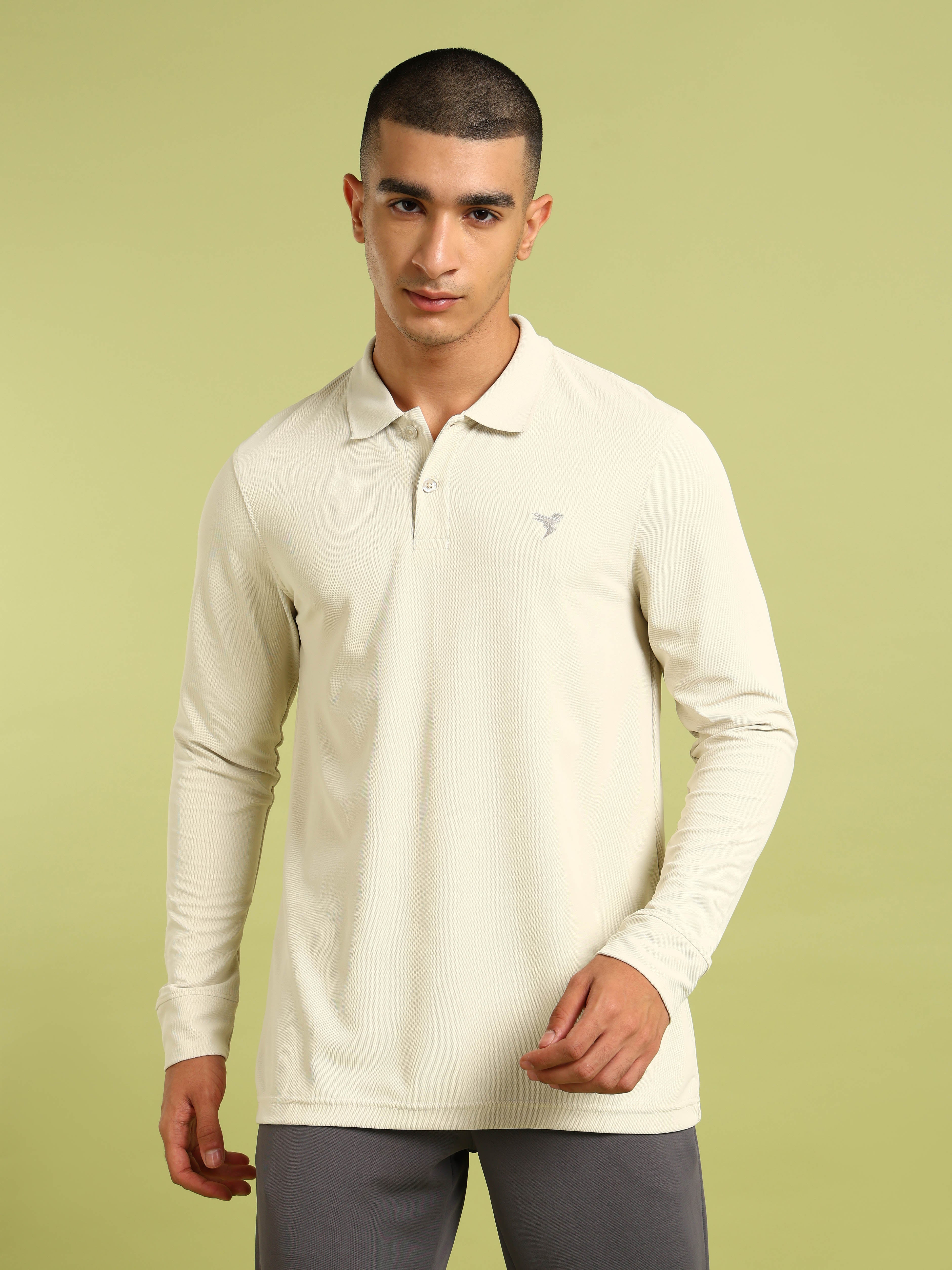 Men Solid Slim Fit Polo T-shirt with MATPIQ - Image 2