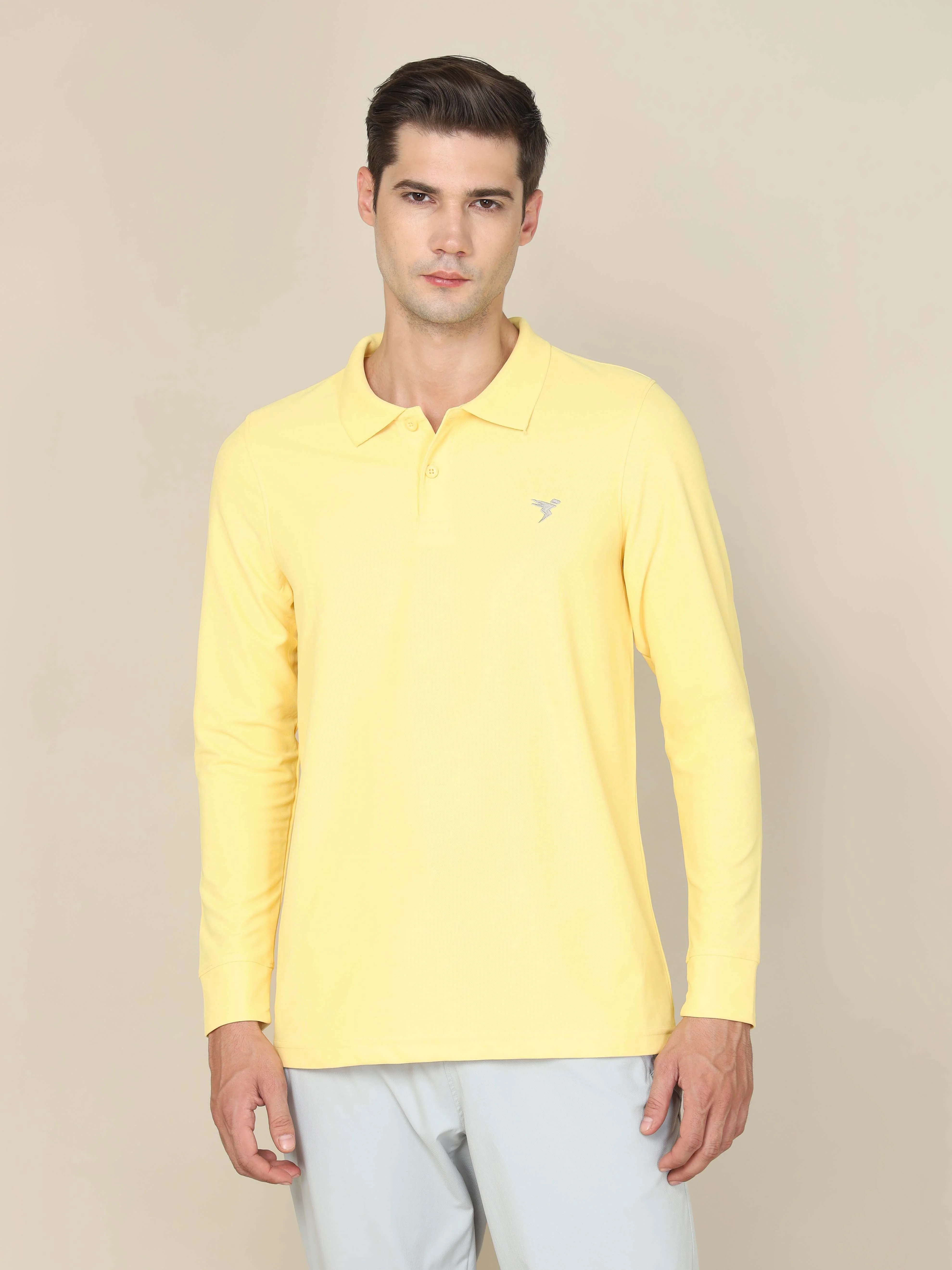 Men Solid Slim Fit Polo T-shirt with MATPIQ - Image 2