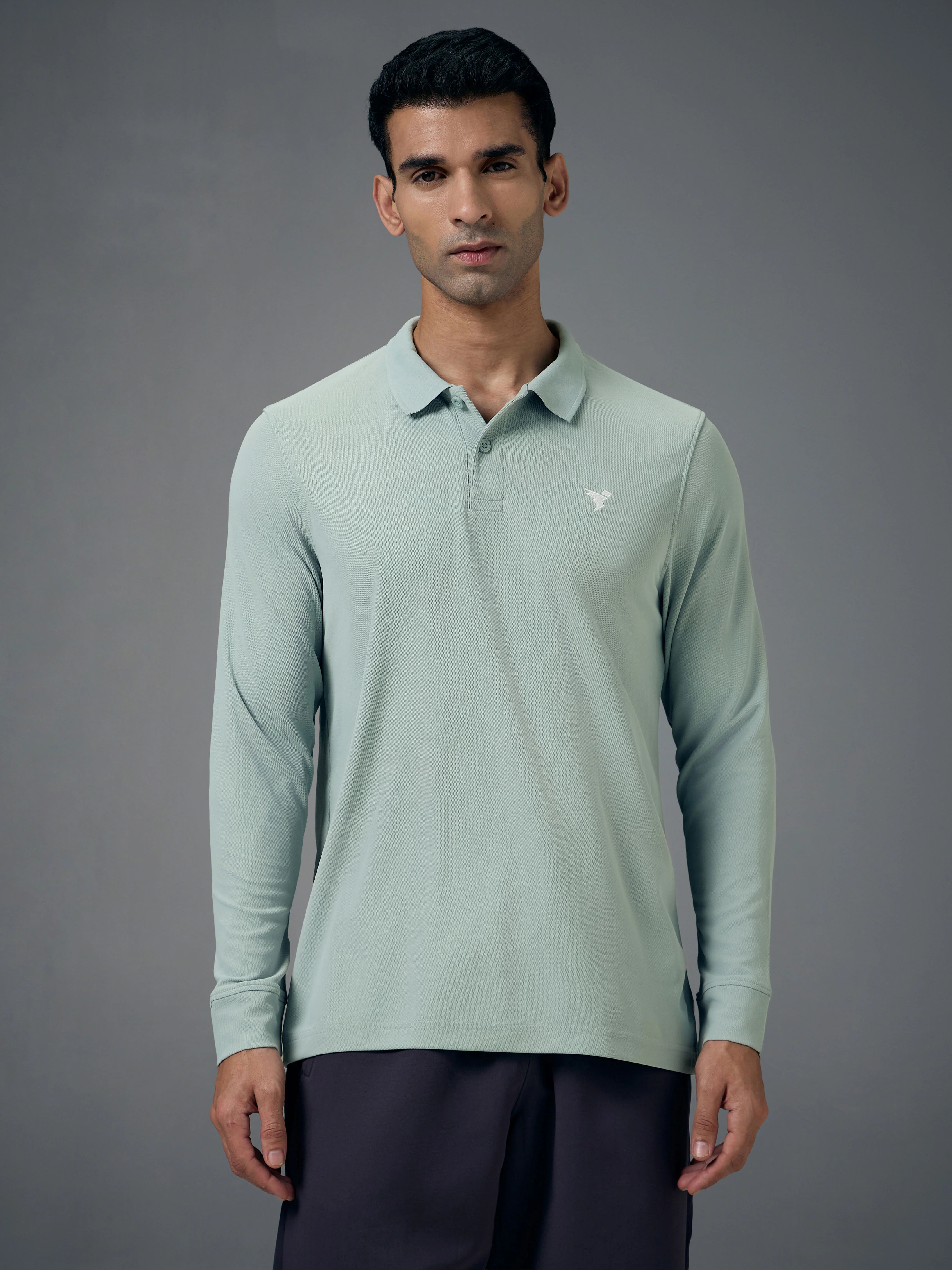 Men Solid Slim Fit Polo T-shirt with MATPIQ - Image 2