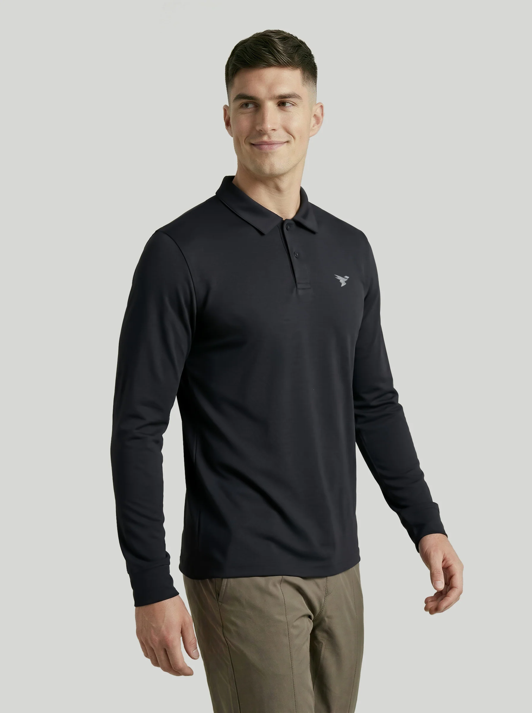 Men Solid Slim Fit Polo T-shirt with MATPIQ - Image 2