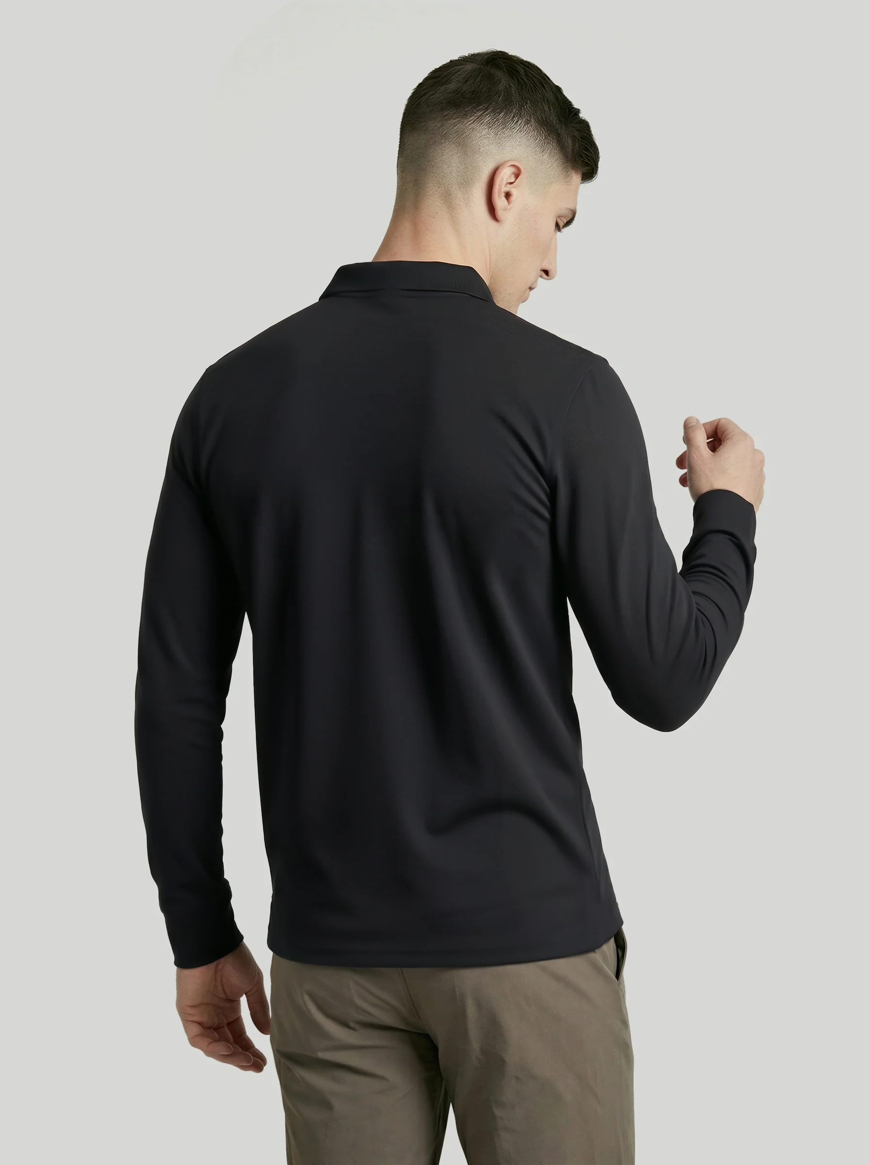 Men Solid Slim Fit Polo T-shirt with MATPIQ - Image 3